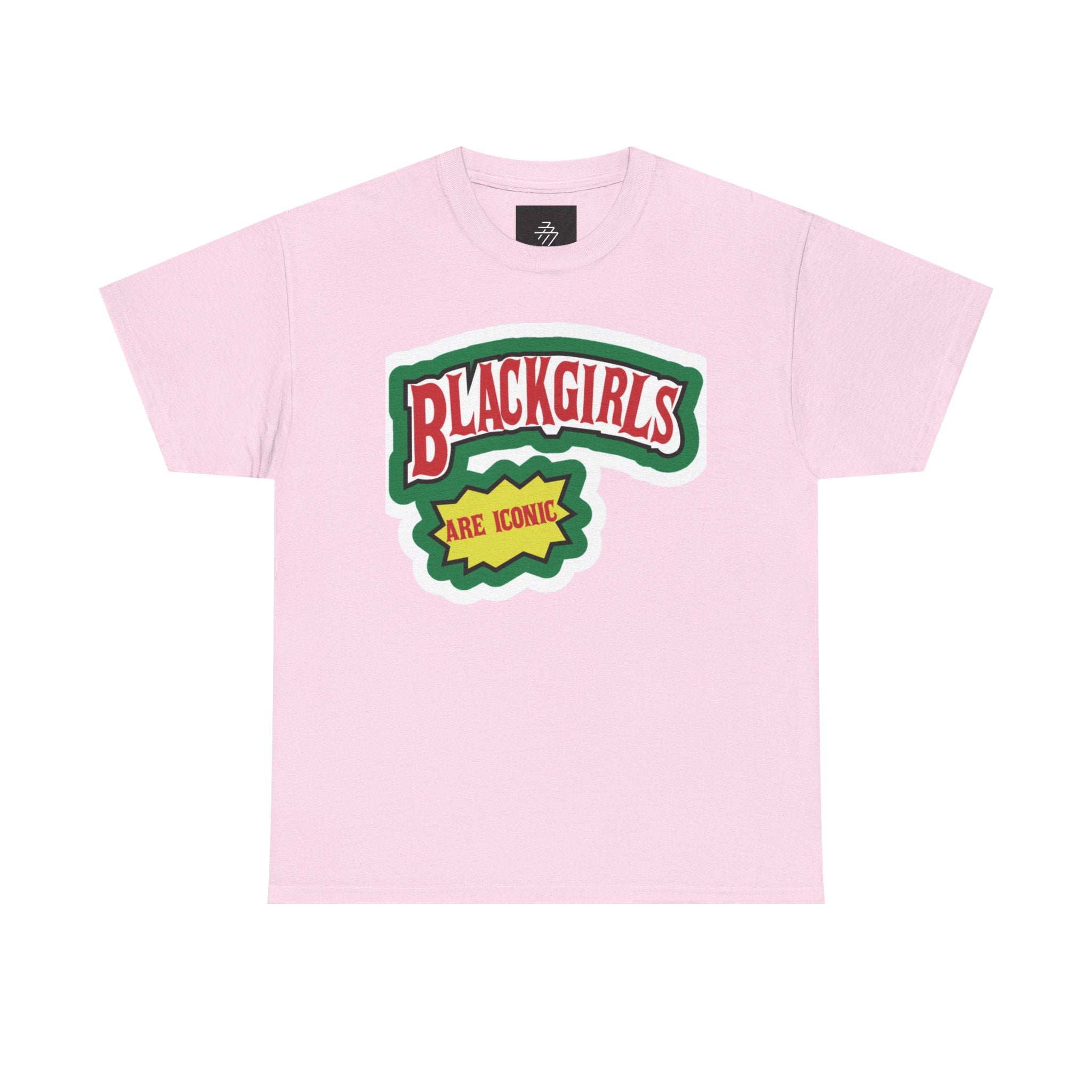 Graphic Tee — "Black Girls Are Iconic" Retro Patch Design