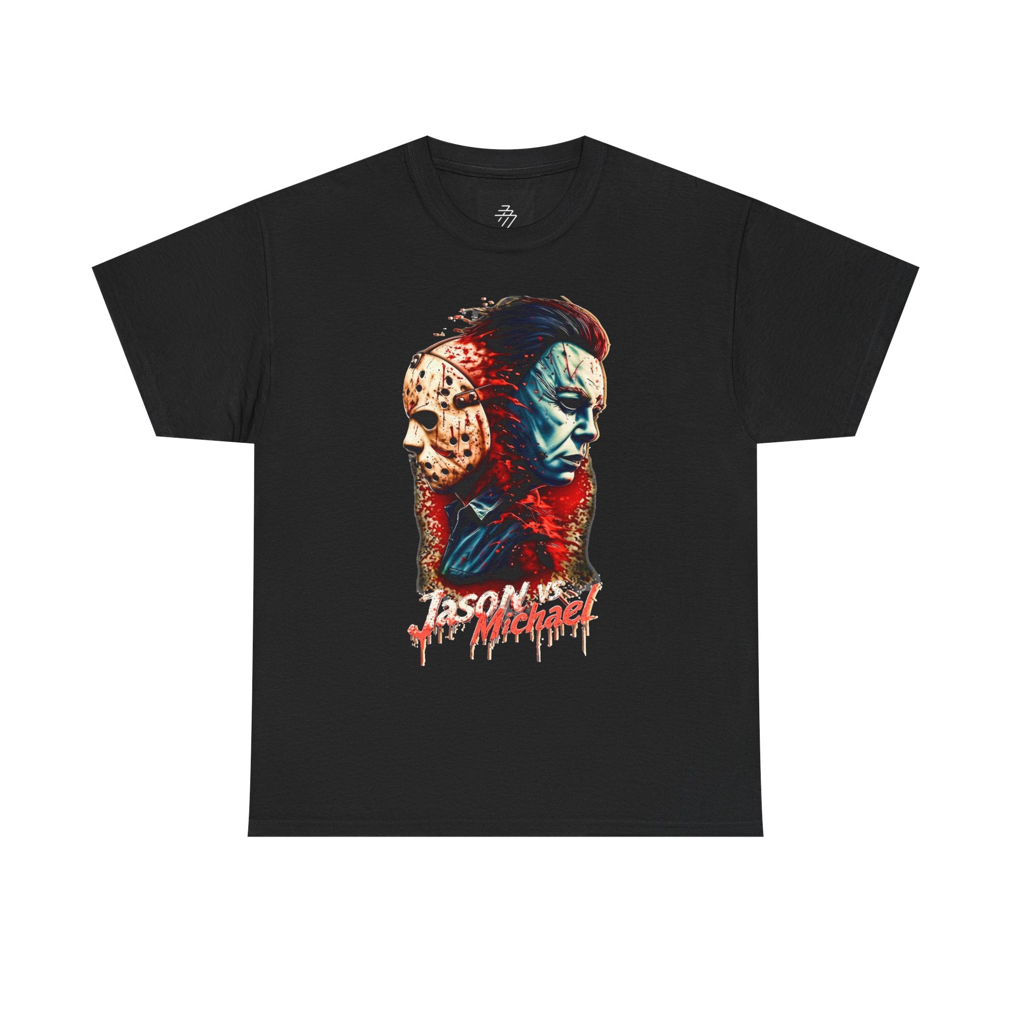 Horror Icons Split-Face Tee Jason & Michael Graphic