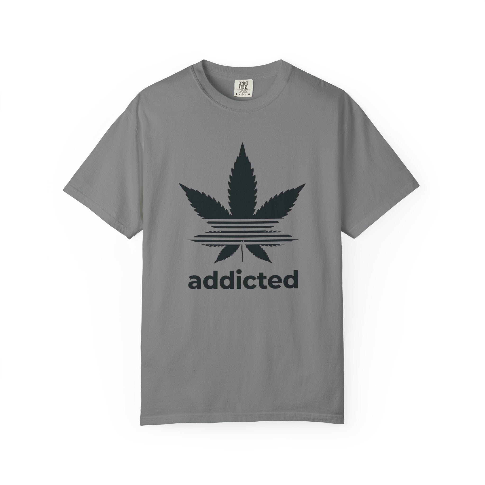 Cannabis Leaf "addicted" T-Shirt | Marijuana Logo Tee
