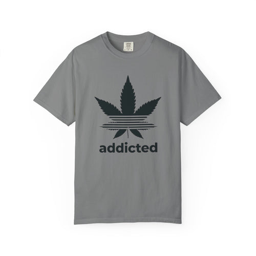 Cannabis Leaf "addicted" T-Shirt | Marijuana Logo Tee