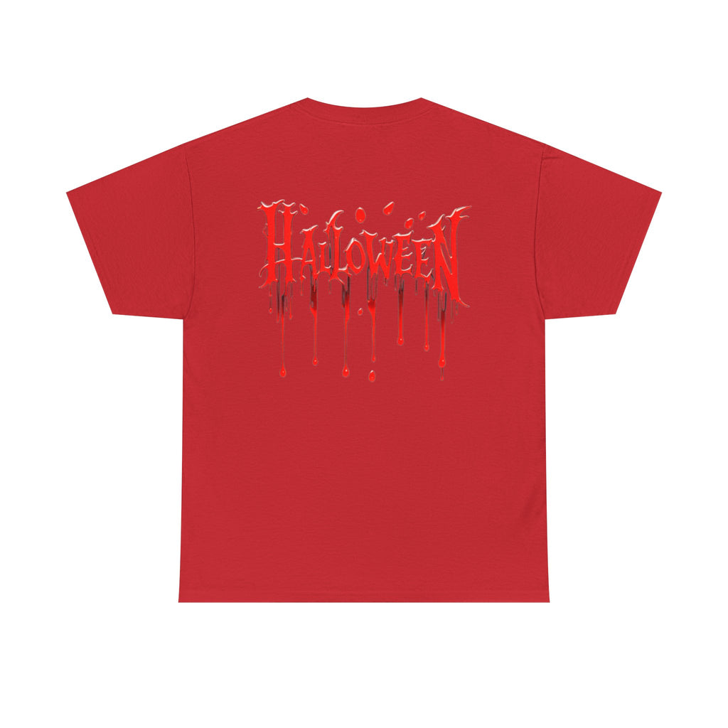 Halloween Dripping Blood Tee — Smoking Mask Horror Graphic T-Shirt