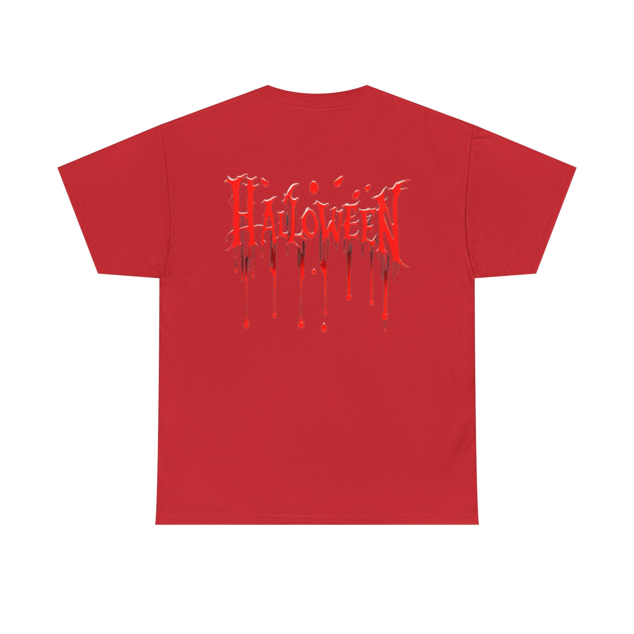 Halloween Dripping Blood Tee — Smoking Mask Horror Graphic T-Shirt