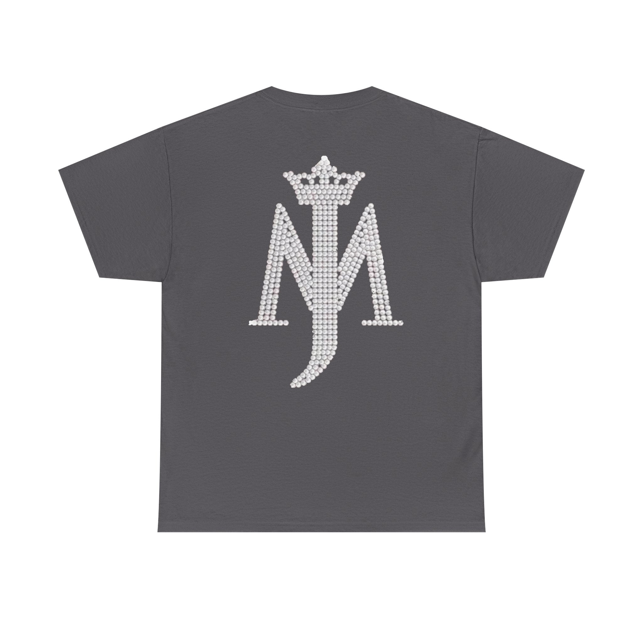 Rhinestone Crown Logo Tee — Vintage Pop Icon Portrait T-Shirt
