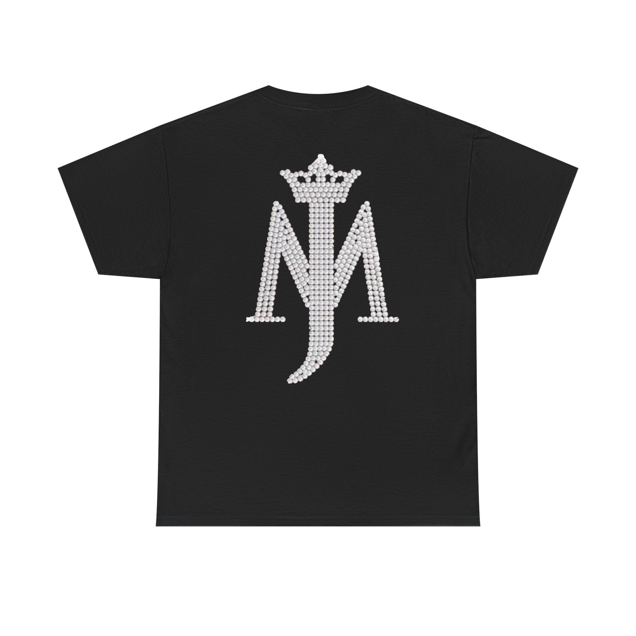 Rhinestone Crown Logo Tee — Vintage Pop Icon Portrait T-Shirt