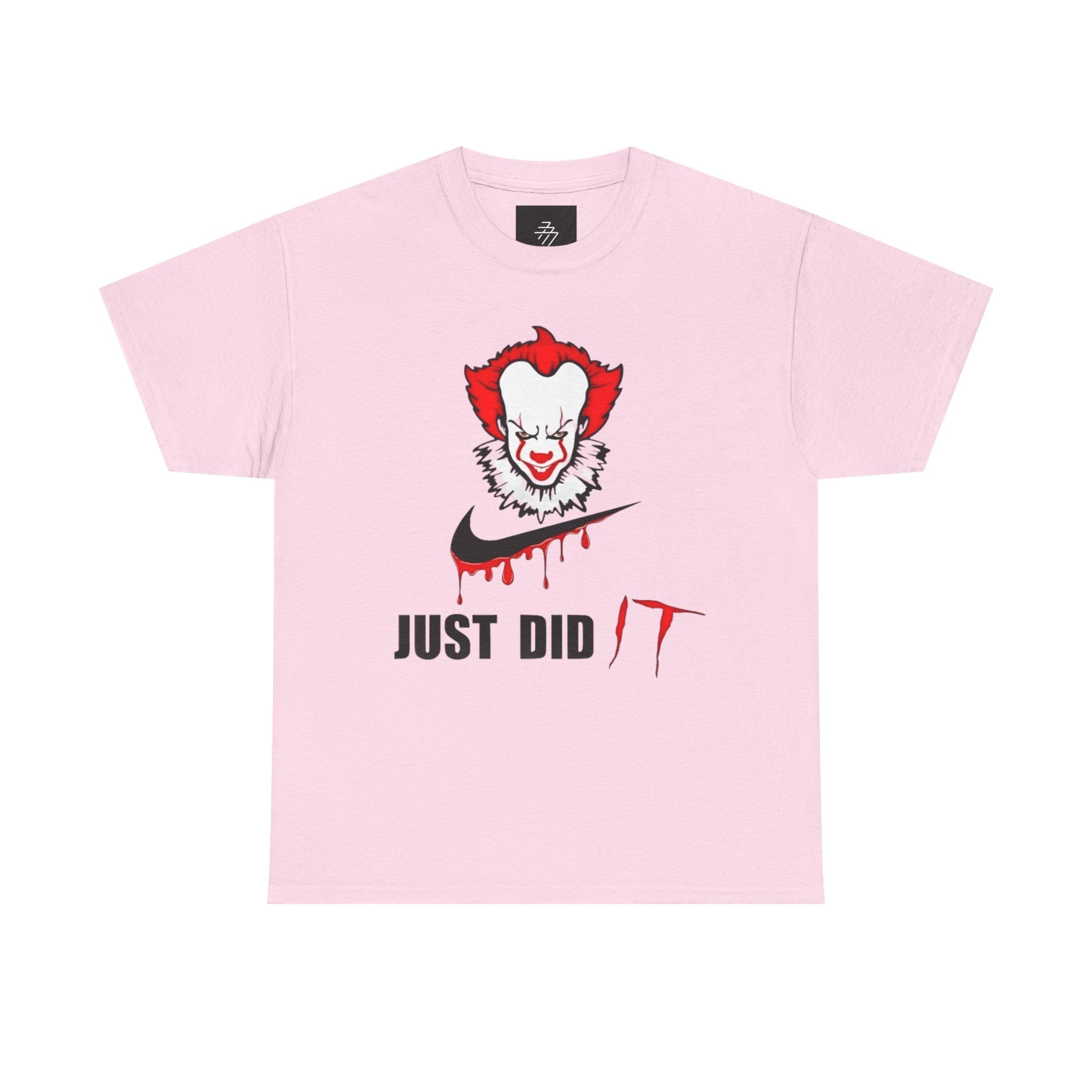 Clown Horror Face 'Just Did It' T-Shirt | Creepy Dripping Swoosh Tee