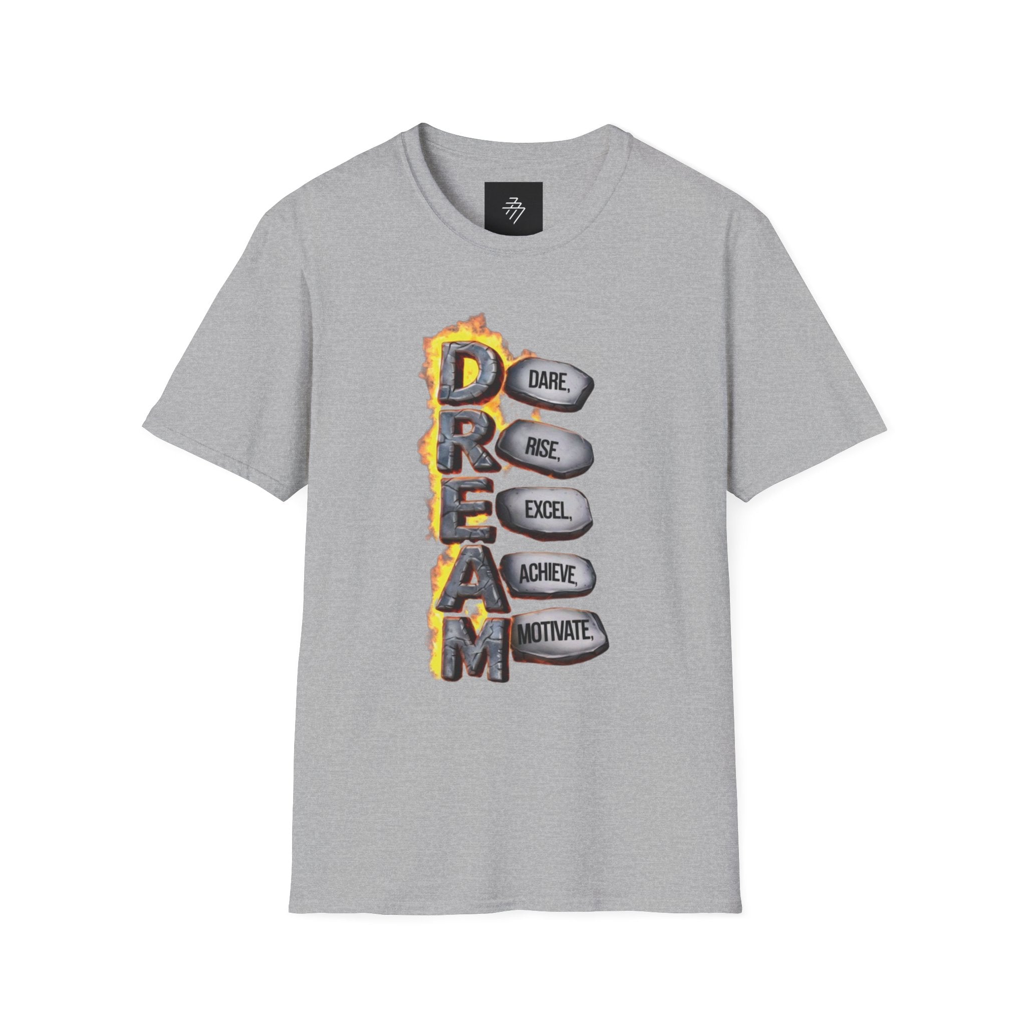 Dream Arrow Typography T-Shirt | Dare Rise Excel Achieve Motivate