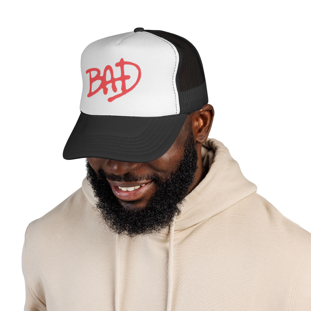 Red 'BAD' Graffiti Trucker Cap | Mesh Baseball Hat