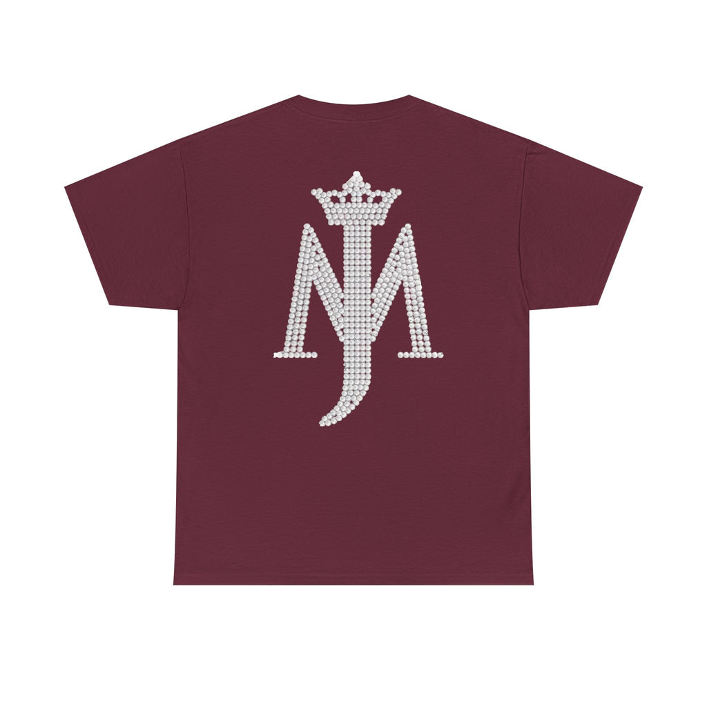 Rhinestone Crown Logo Tee — Vintage Pop Icon Portrait T-Shirt