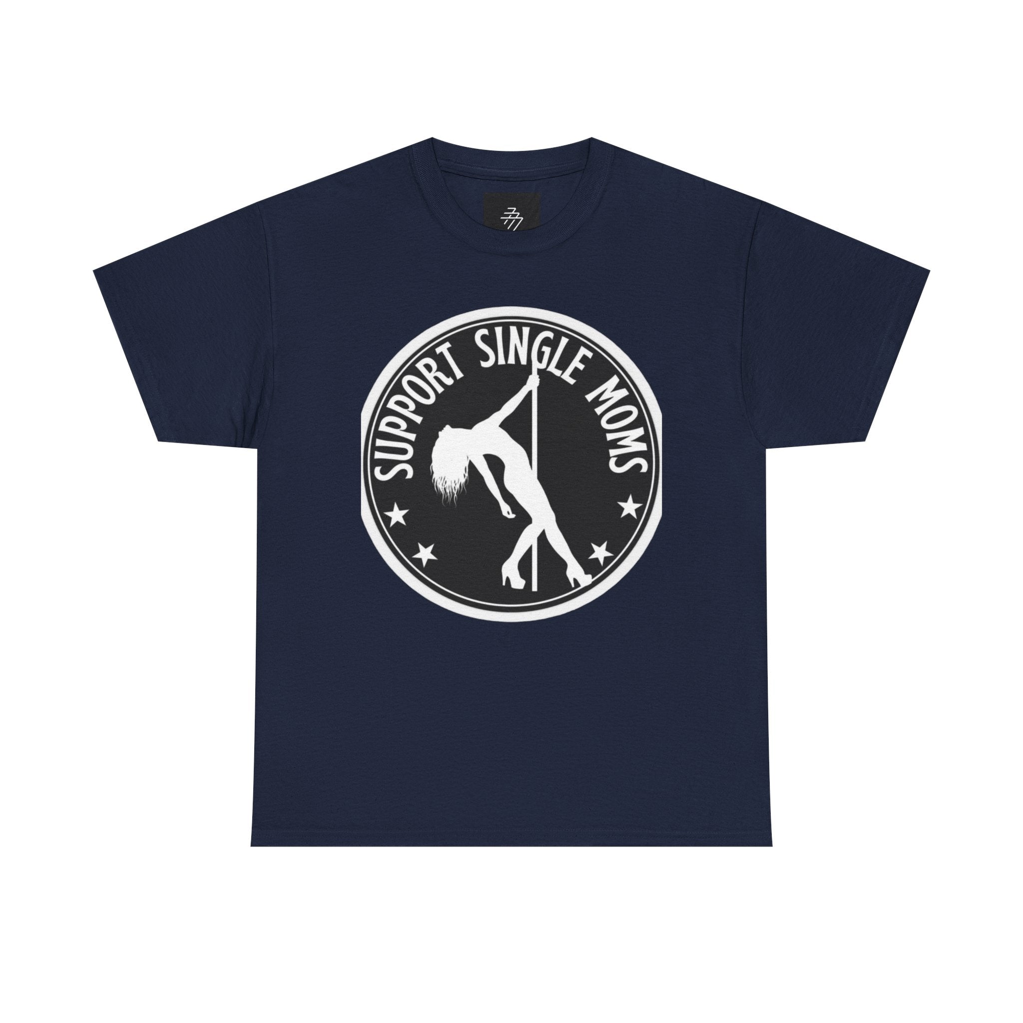 Support Single Moms Tee - Retro Pole Dancer Circle Logo T-Shirt
