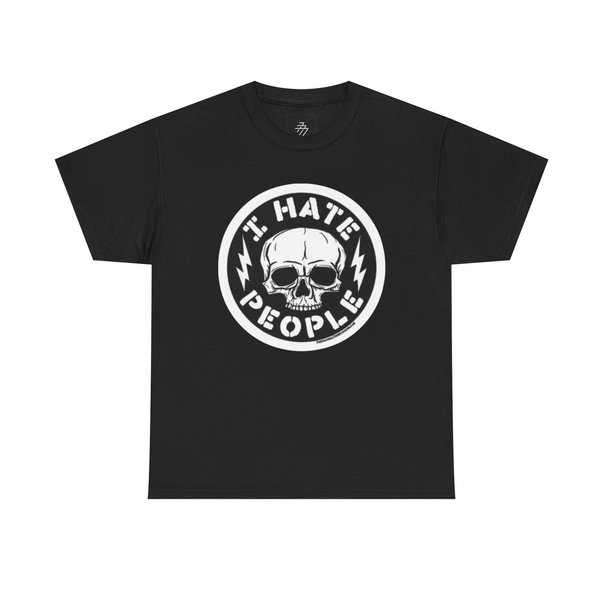 I Hate People skull circle T-Shirt | punk skull tee, edgy graphic top