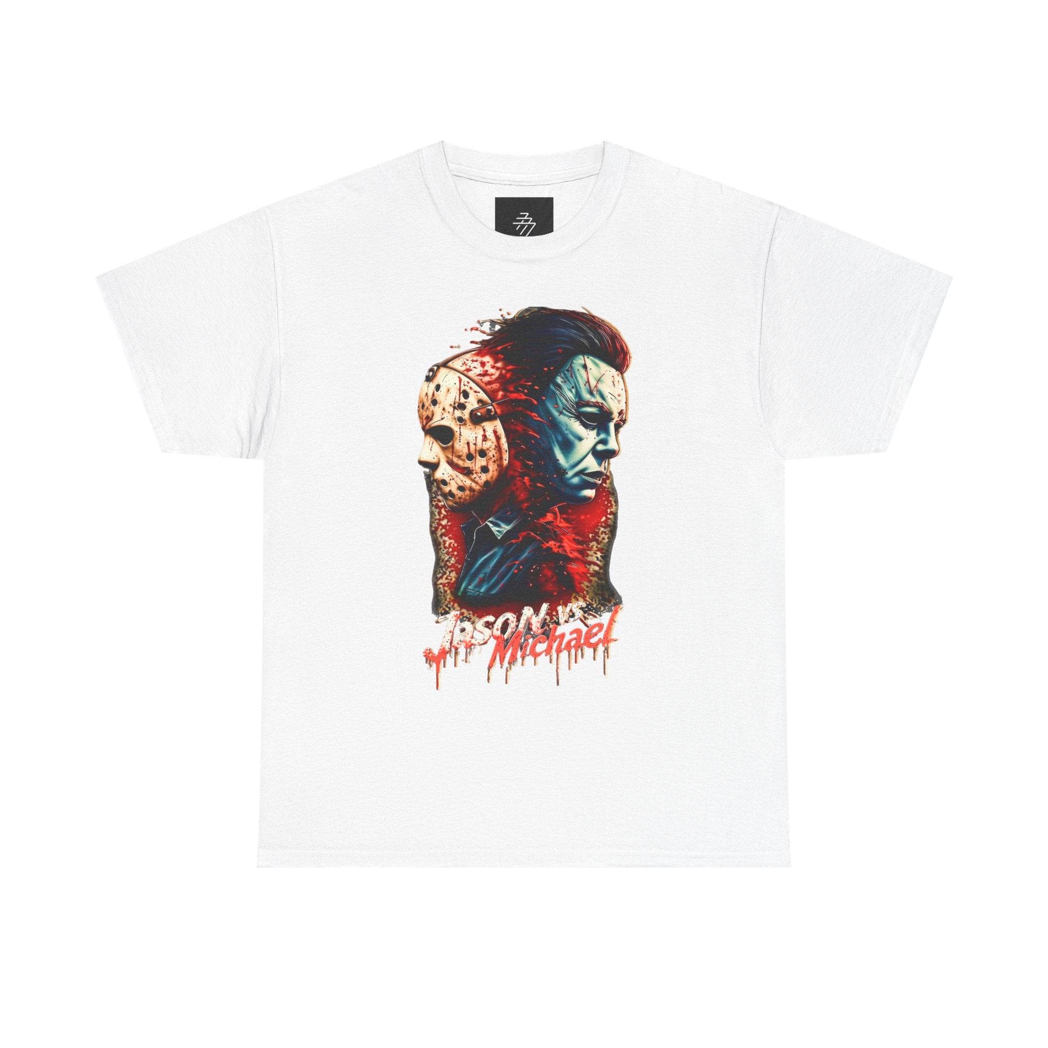 Horror Icons Split-Face Tee Jason & Michael Graphic