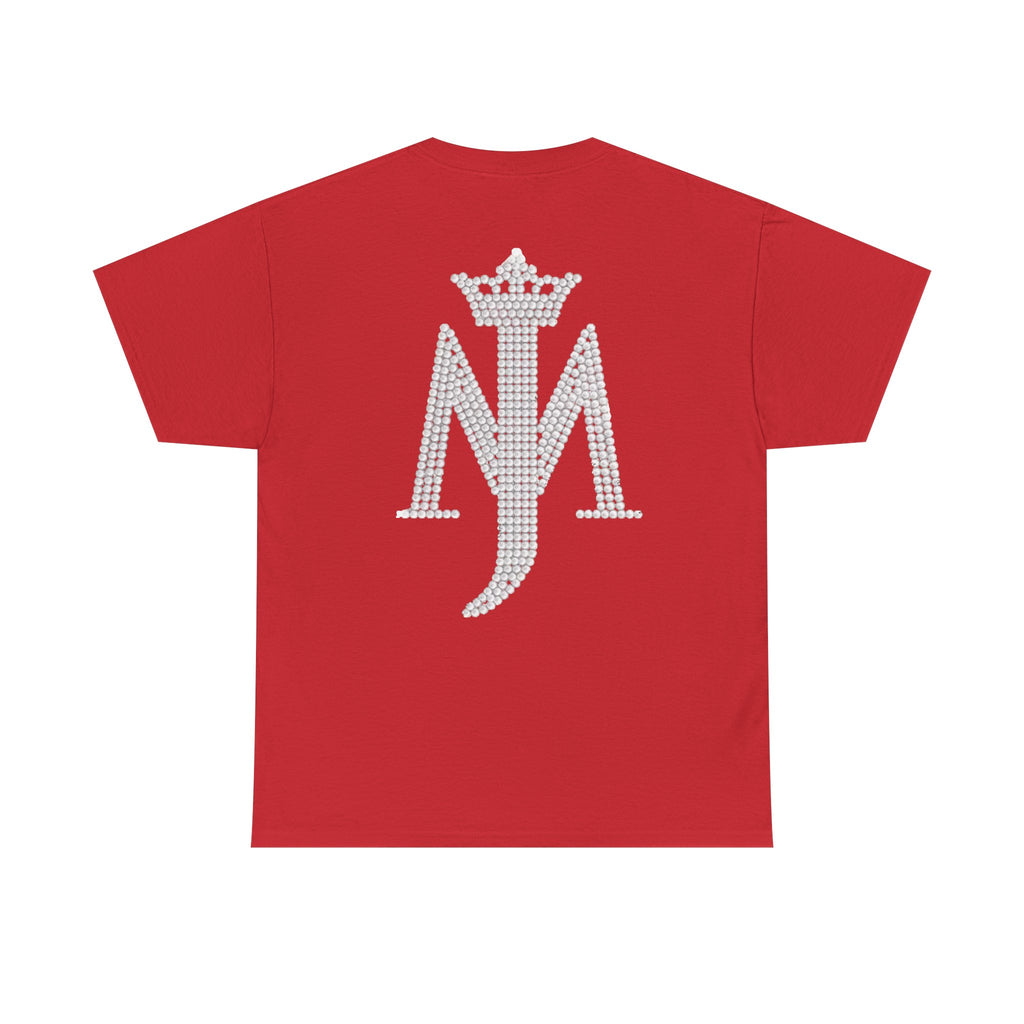Rhinestone Crown Logo Tee — Vintage Pop Icon Portrait T-Shirt