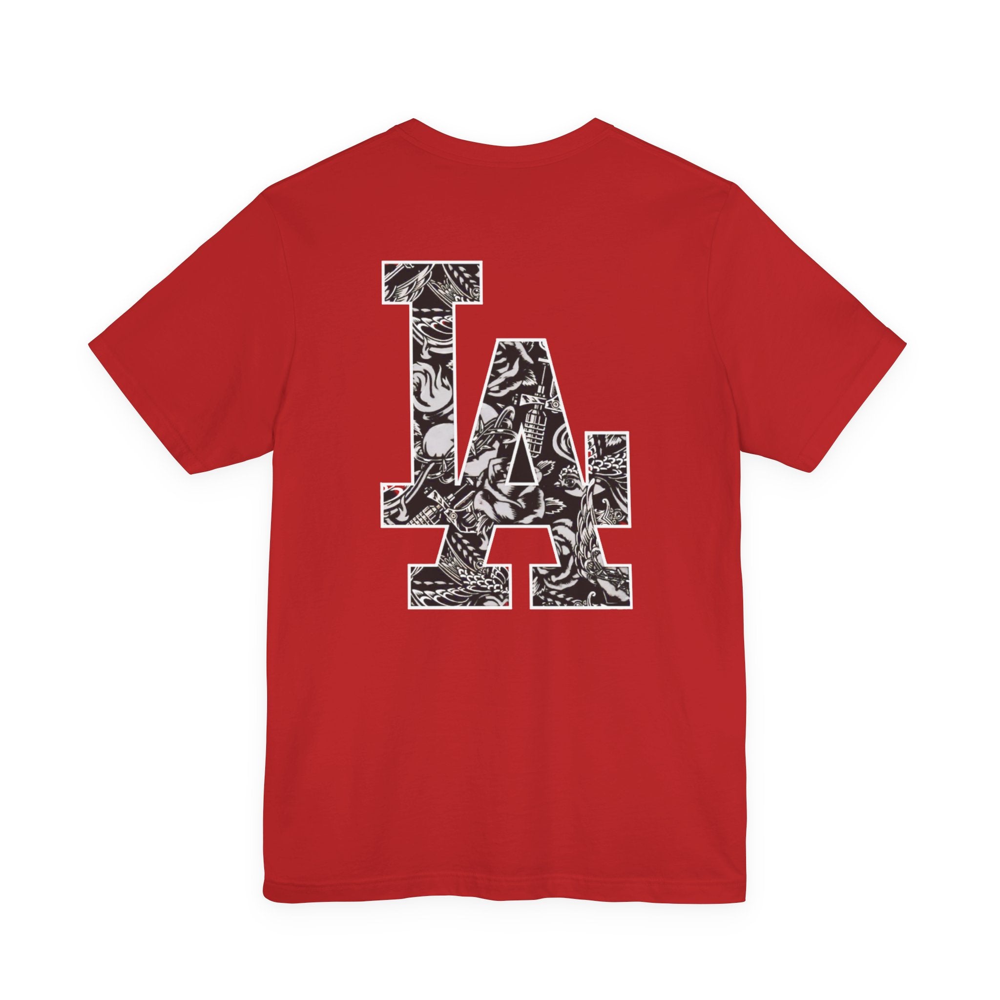 90s Hip Hop Group Illustration T-Shirt | LA Logo Back Print Tee