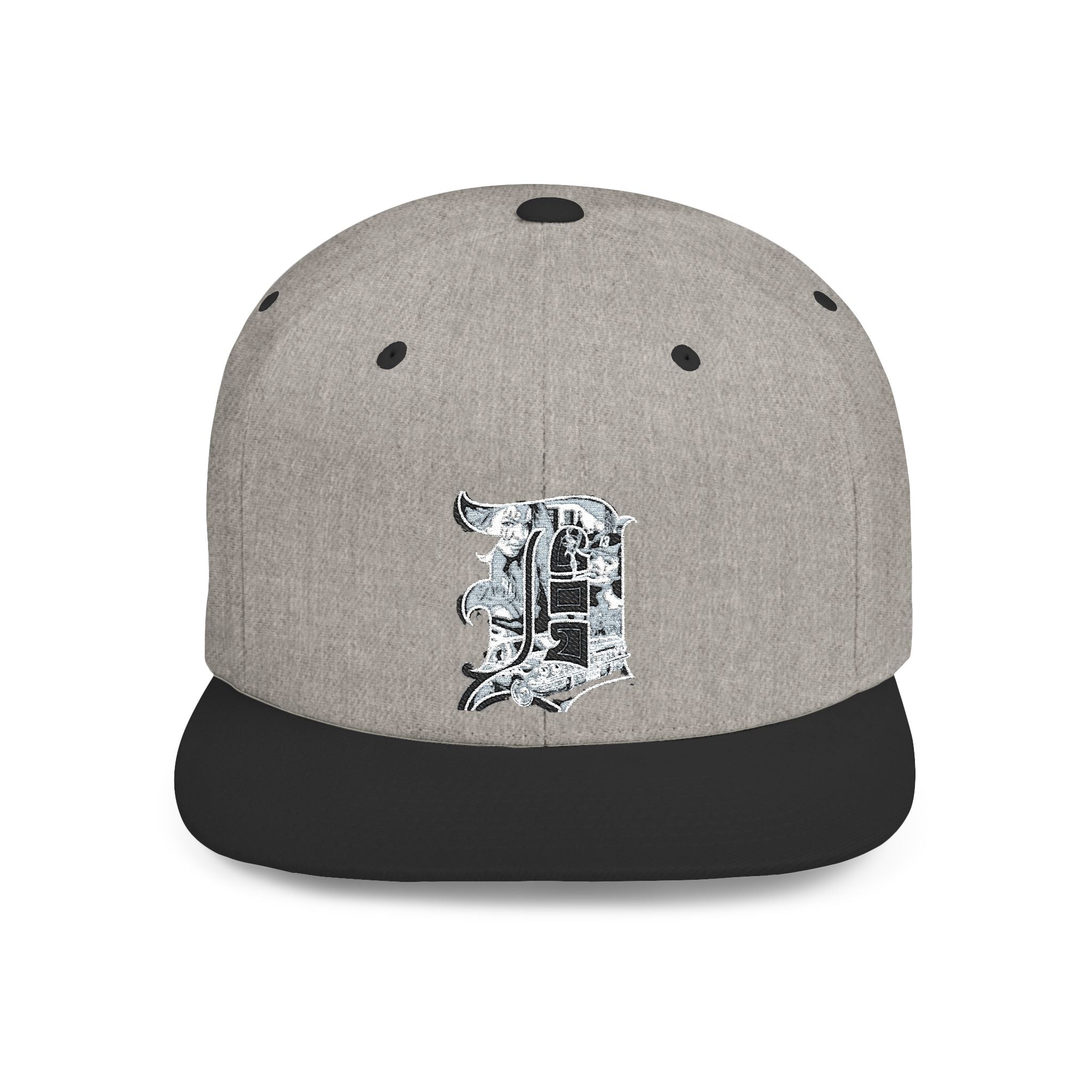 Detroit D Chrome Letter Flat Bill Snapback | Silver Letter D Hat