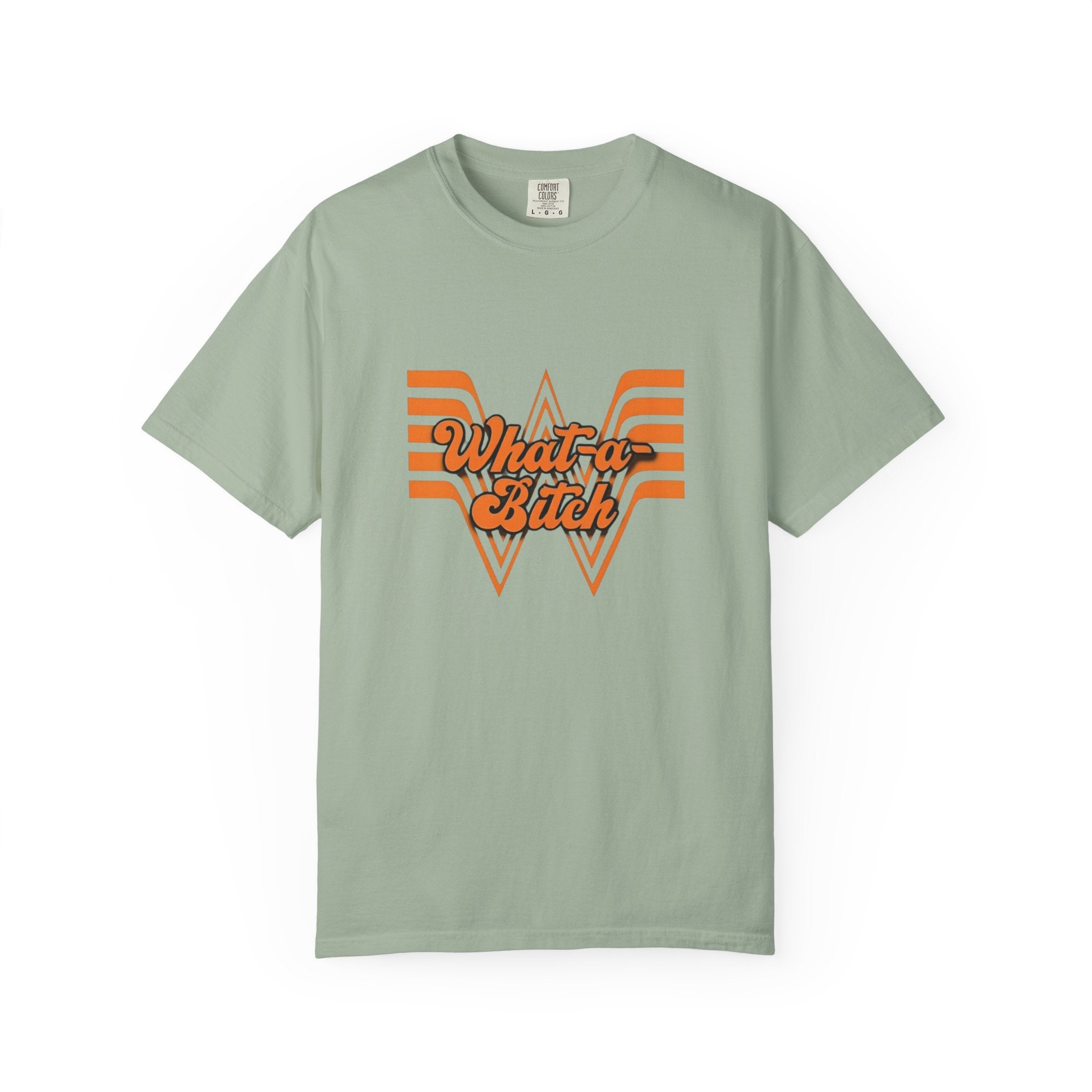 Retro Orange 'What a bitch' Graphic T-Shirt