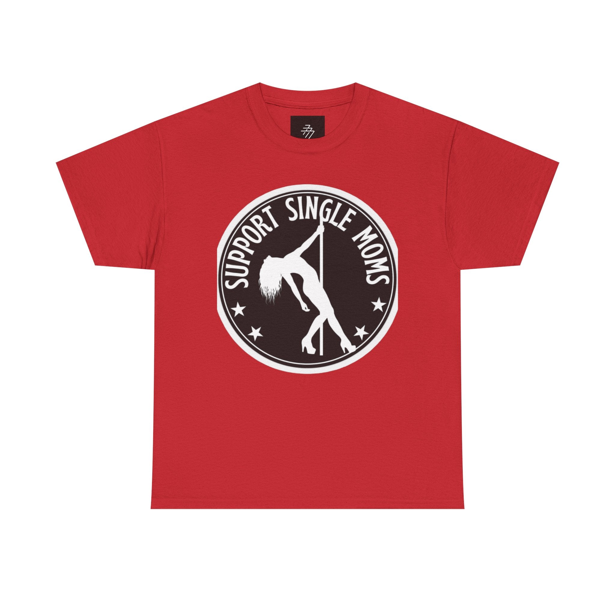 Support Single Moms Tee - Retro Pole Dancer Circle Logo T-Shirt