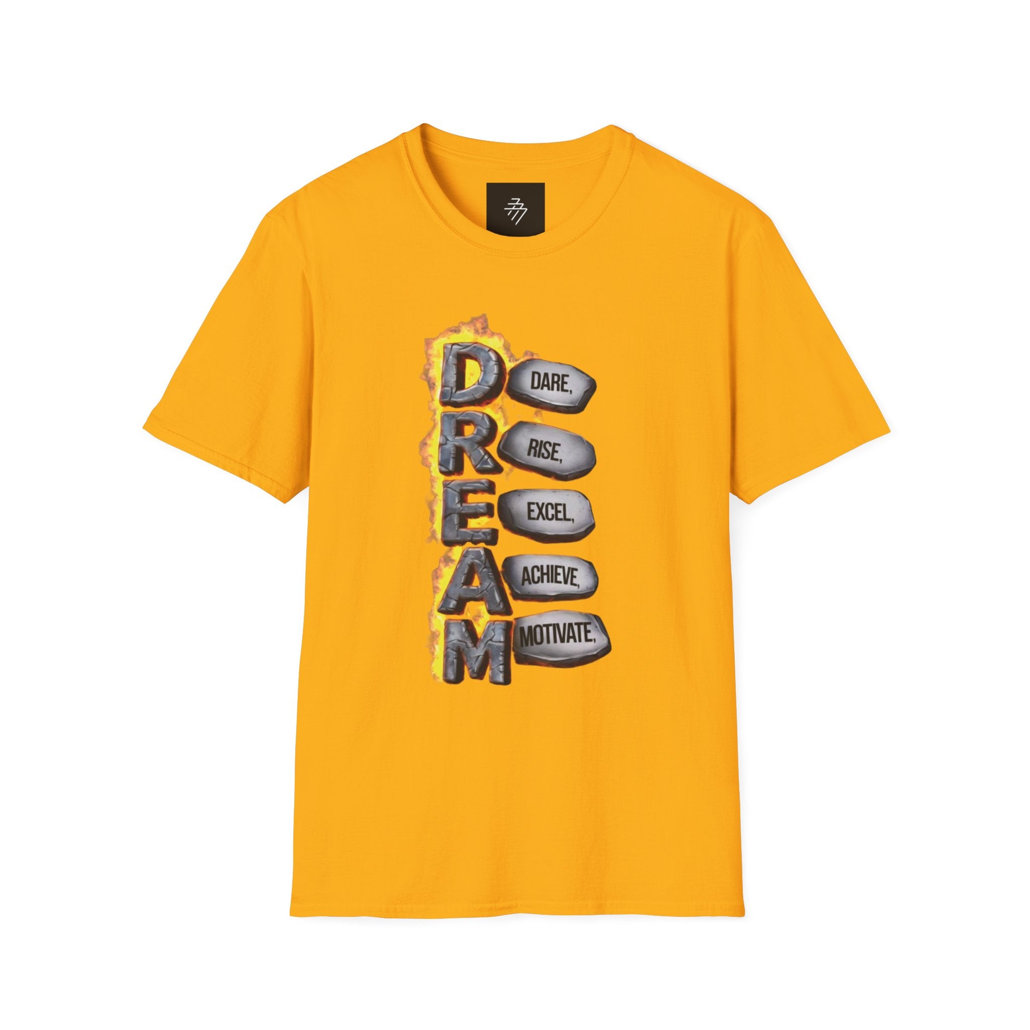 Dream Arrow Typography T-Shirt | Dare Rise Excel Achieve Motivate
