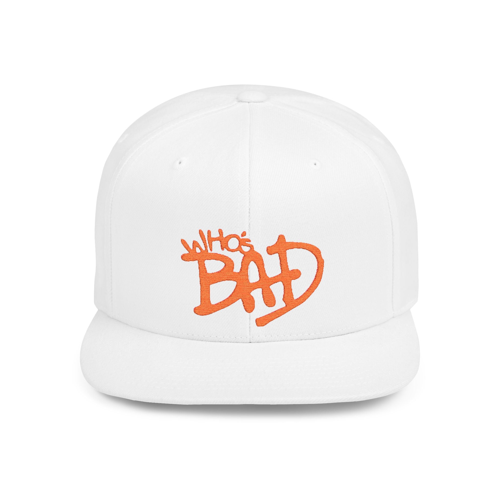 Who's Bad Snapback Hat | Flat Bill Baseball Cap, Retro Typography