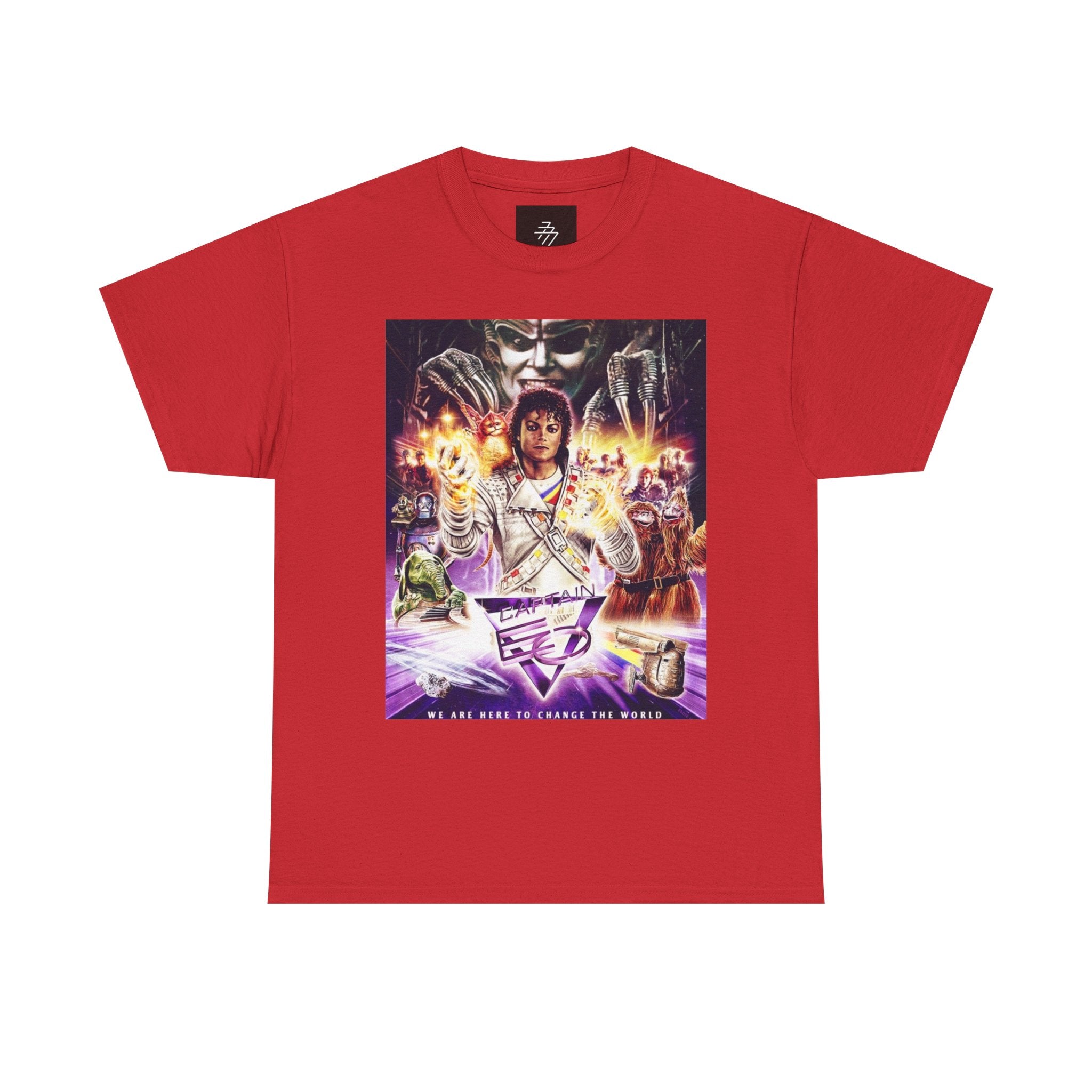 MJ Retro Sci‑Fi Movie Poster Tee – Neon Cyber Adventure Graphic T-Shirt