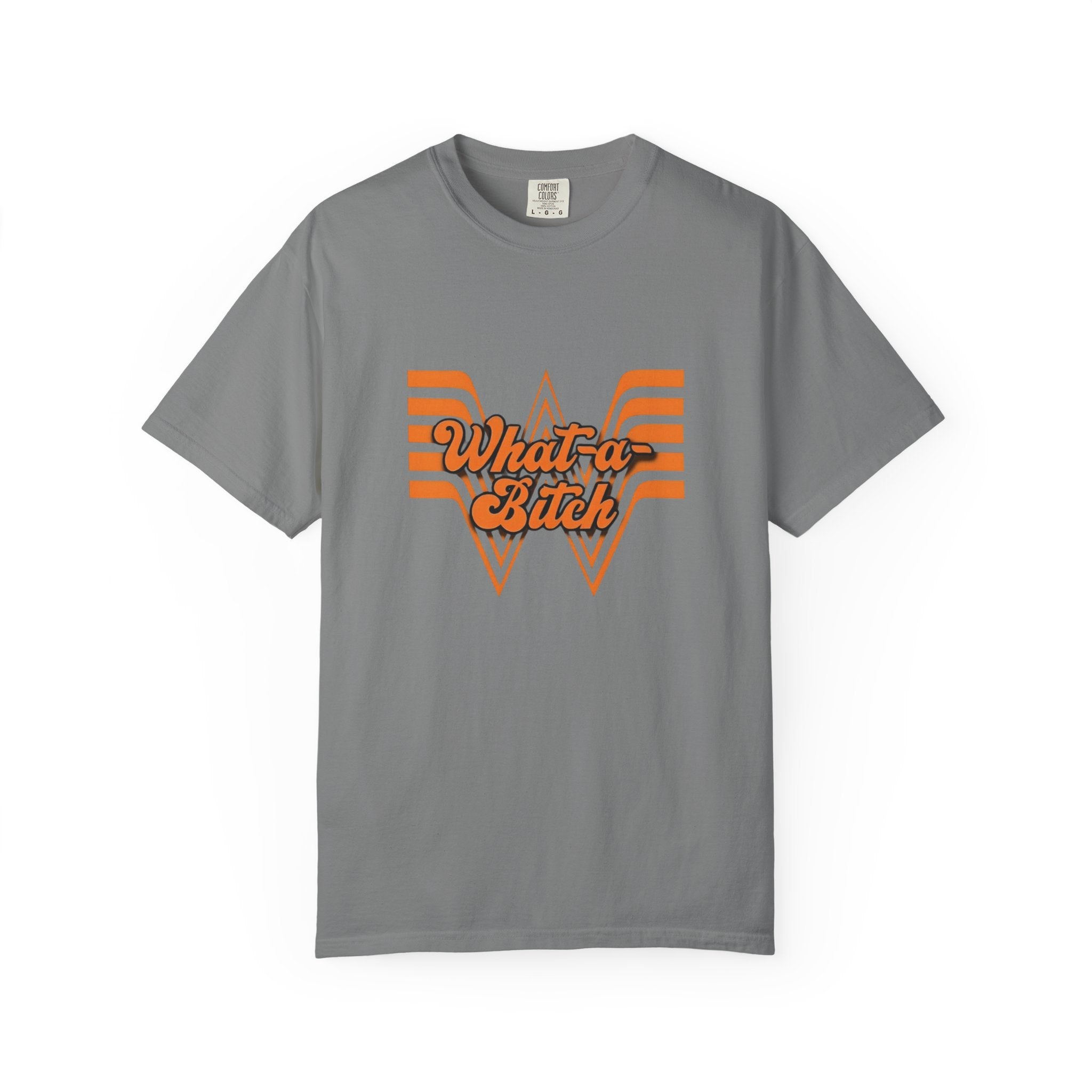 Retro Orange 'What a bitch' Graphic T-Shirt