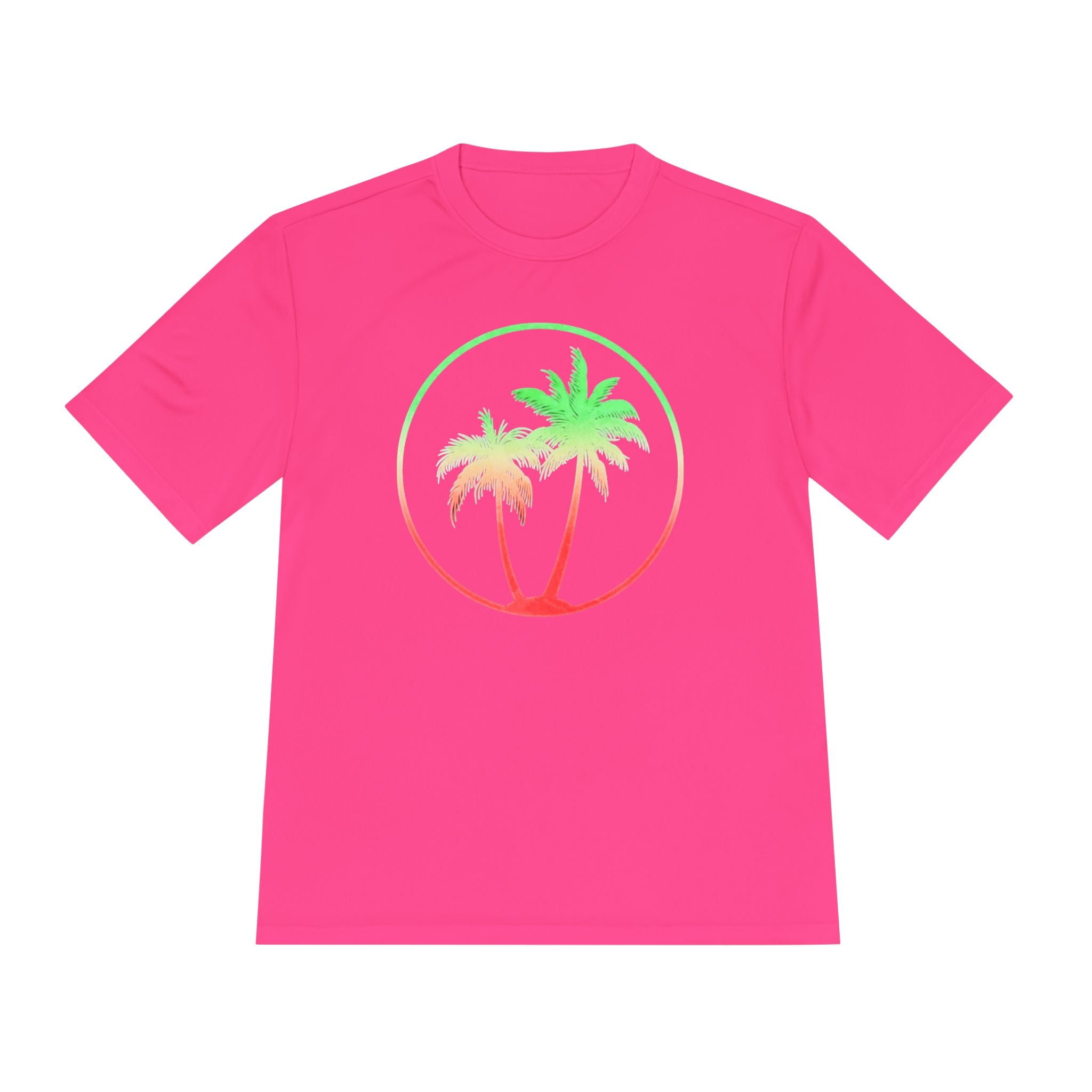 Tropical Palm Circle Tee | Gradient Palm Tree Graphic