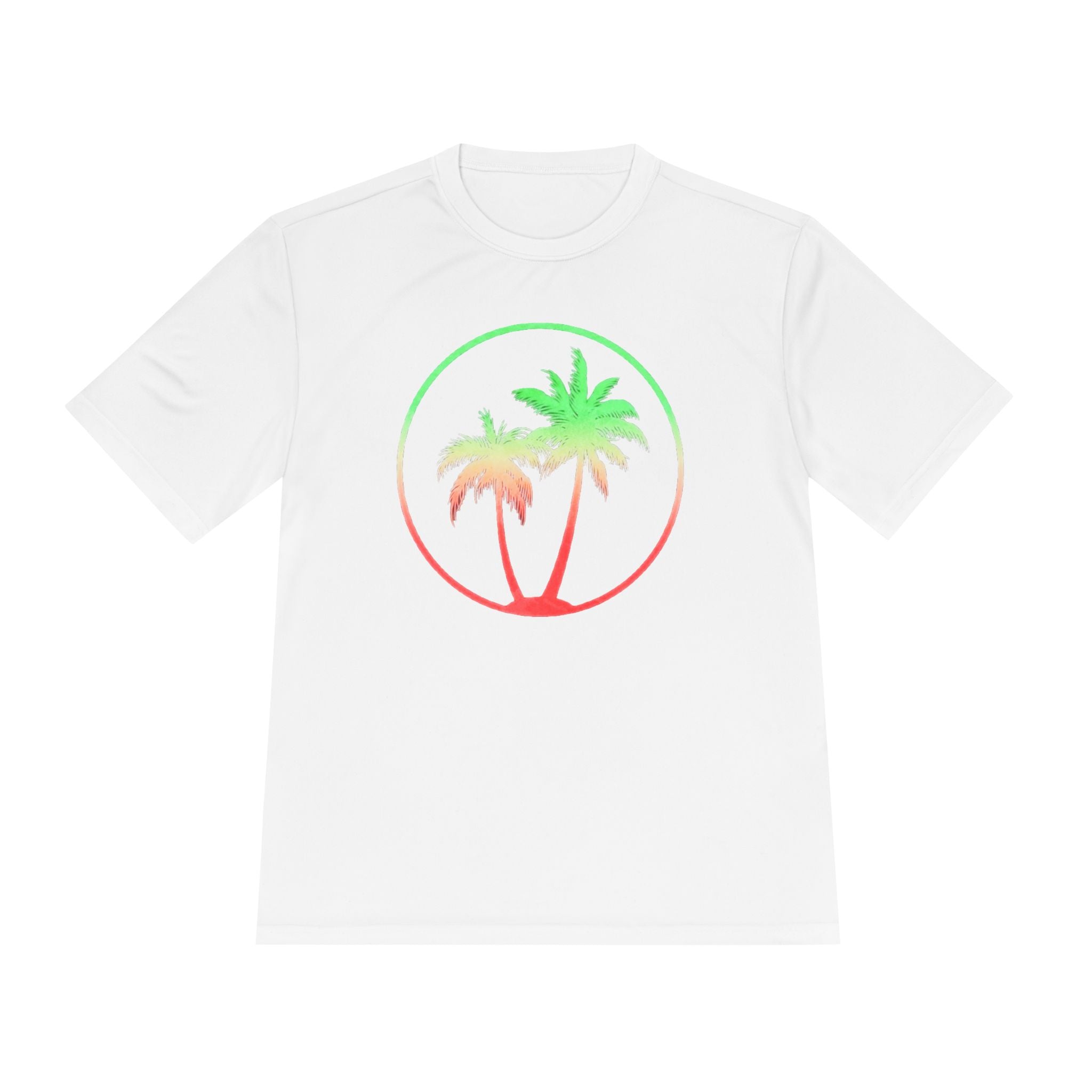 Tropical Palm Circle Tee | Gradient Palm Tree Graphic