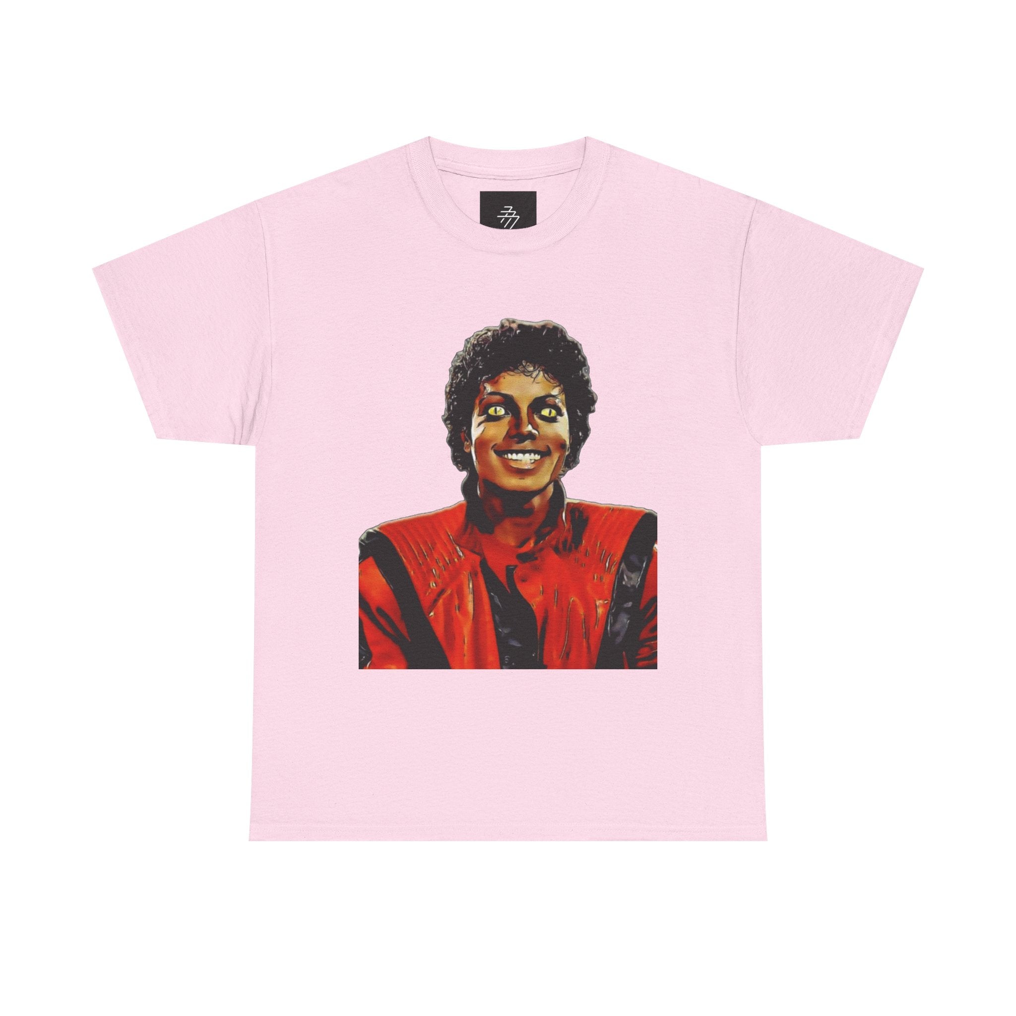 MJ Retro Pop Icon Portrait with 'Thriller' Script Back