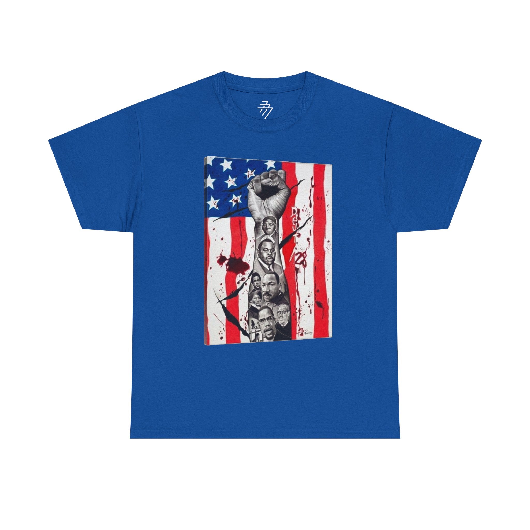 Patriotic Protest Raised Fist American Flag Graphic Tee