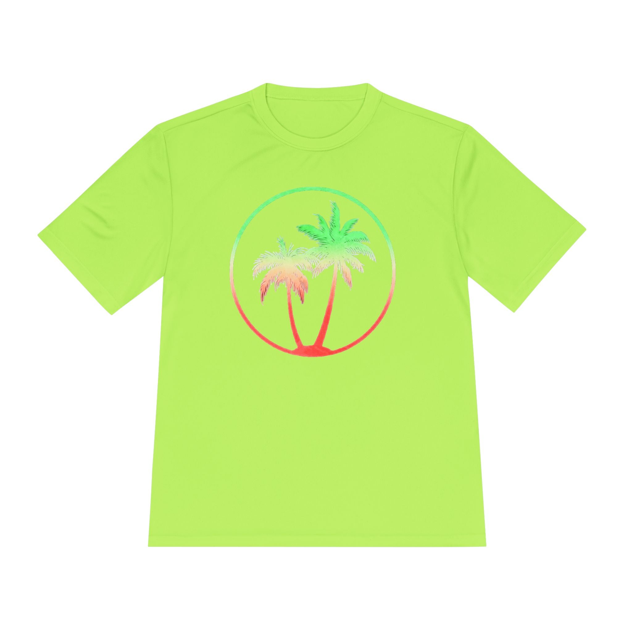 Tropical Palm Circle Tee | Gradient Palm Tree Graphic