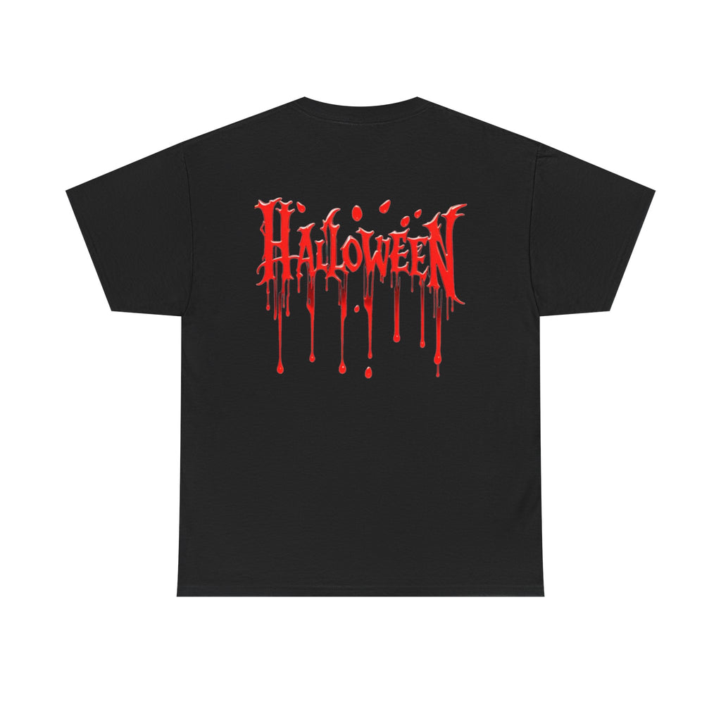 Halloween Dripping Blood Tee — Smoking Mask Horror Graphic T-Shirt