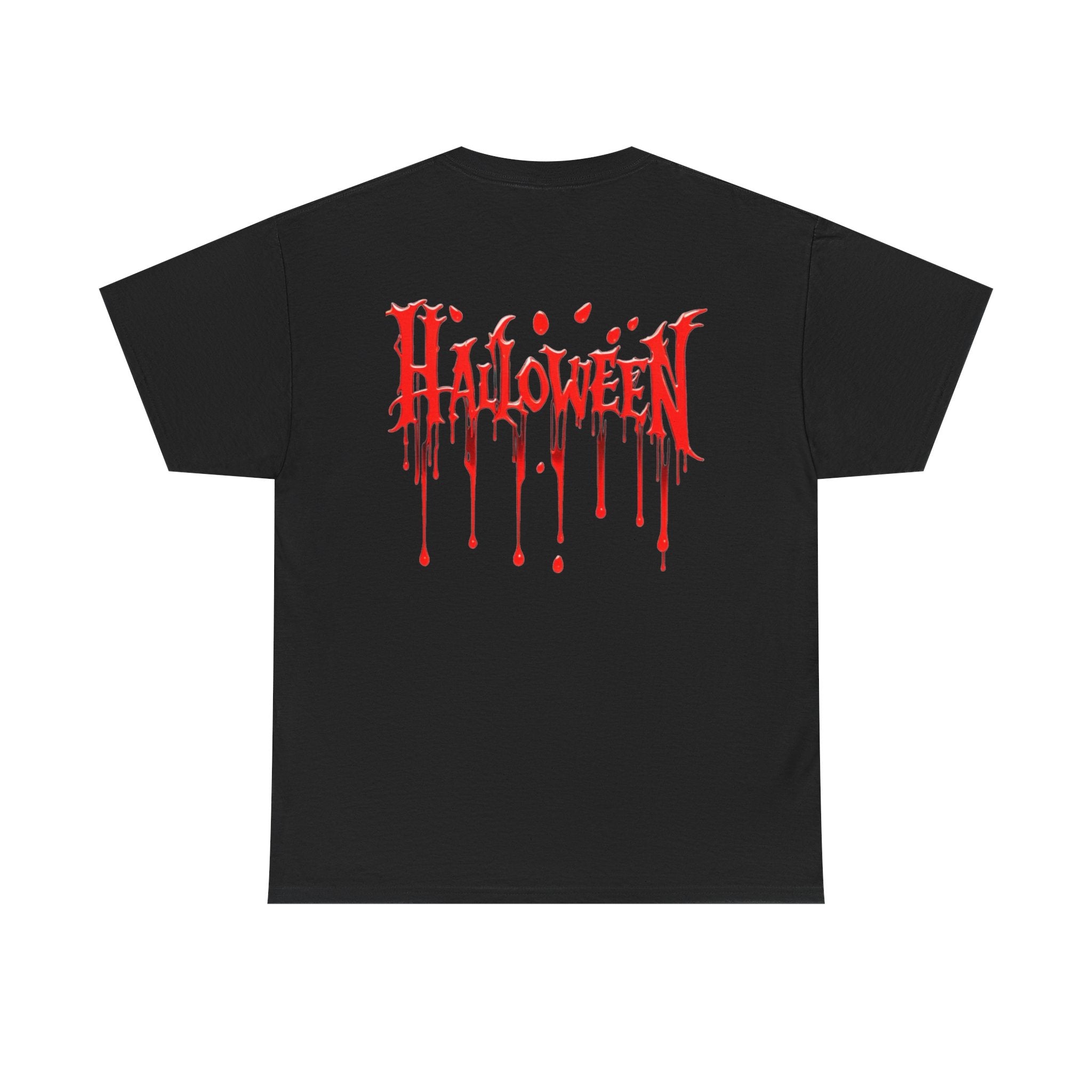 Halloween Dripping Blood Tee — Smoking Mask Horror Graphic T-Shirt