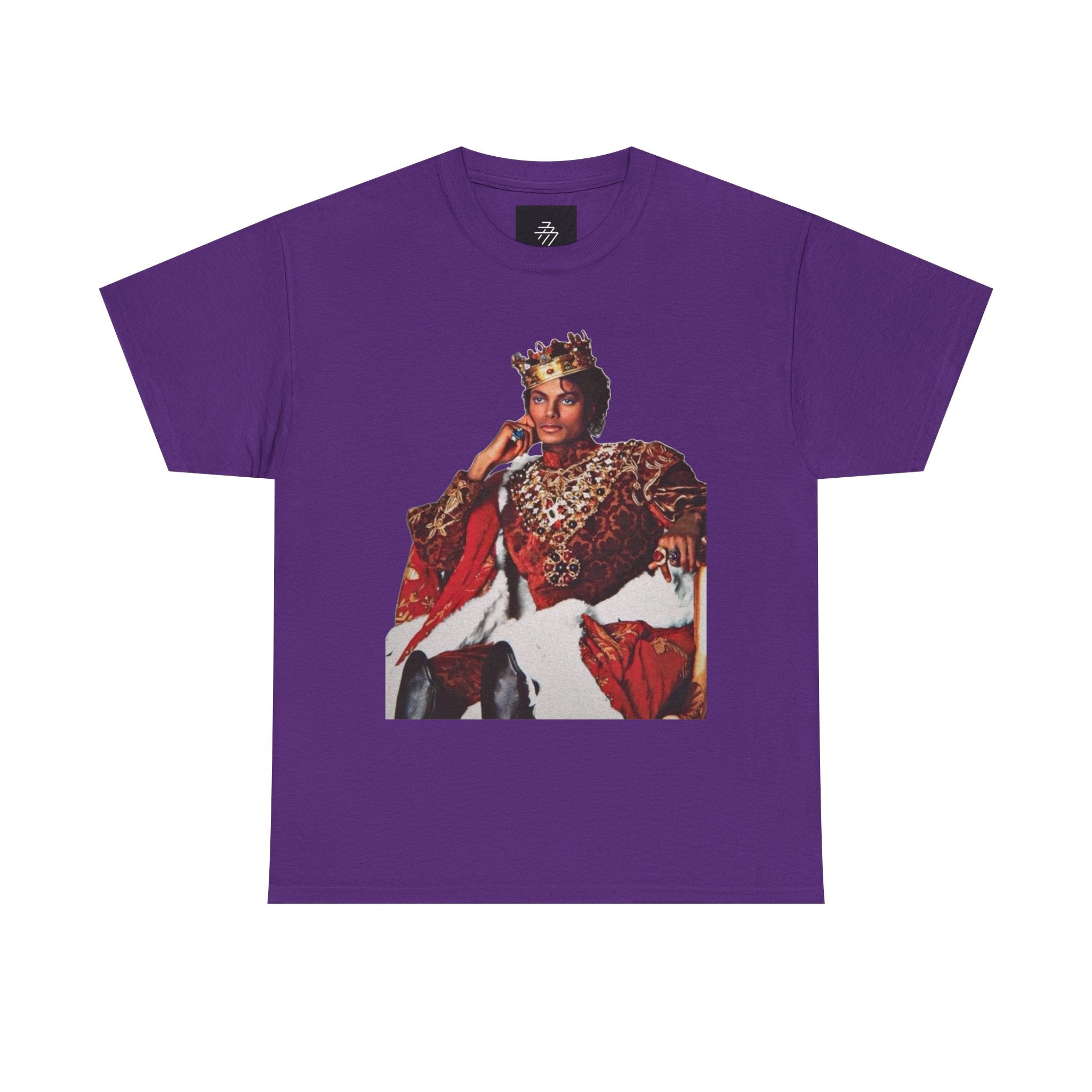 King Michael Jackson Graphic Tee — MJ Crowned Portrait & Rhinestone Monogram Back