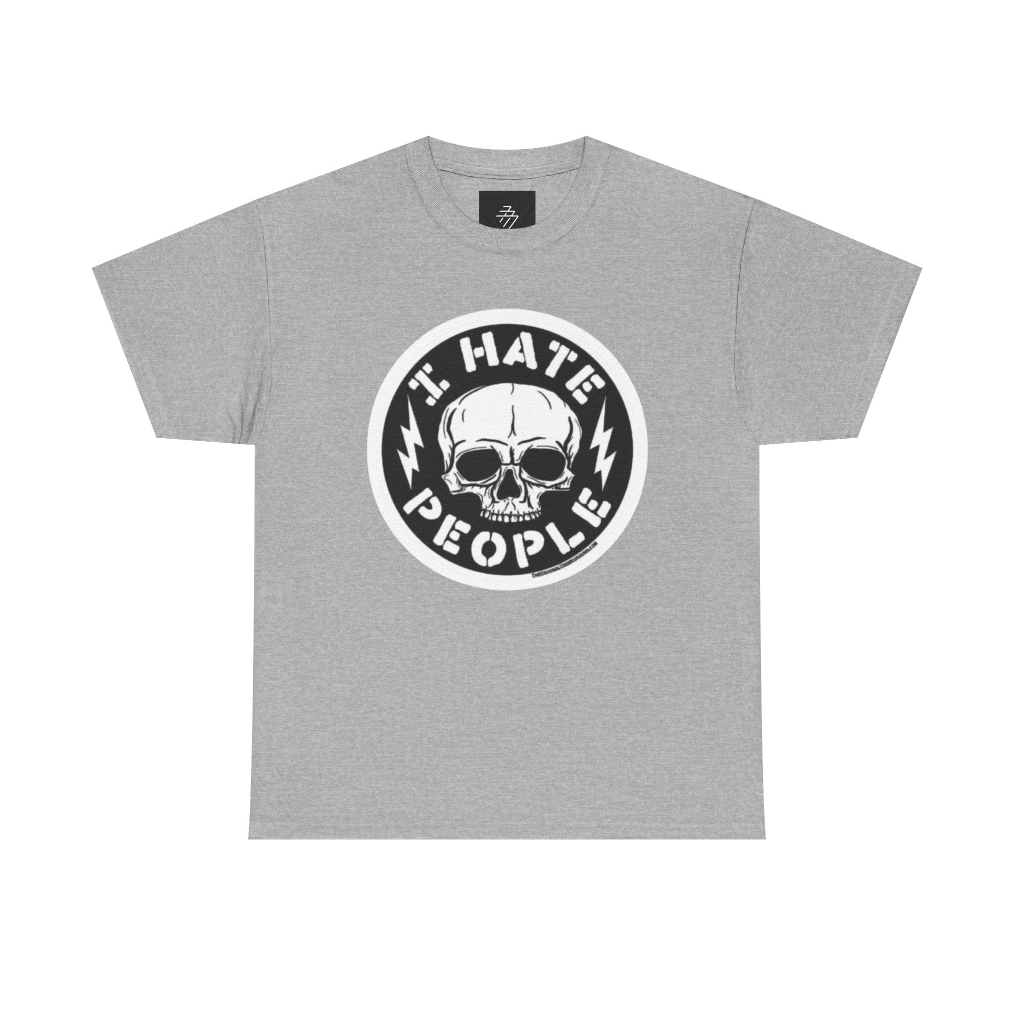 I Hate People skull circle T-Shirt | punk skull tee, edgy graphic top