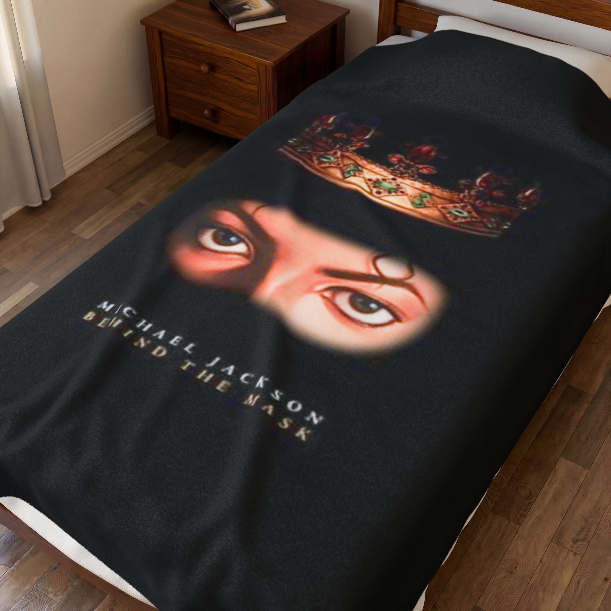 Crowned Eyes Portrait Blanket | Velveteen Plush Blanket