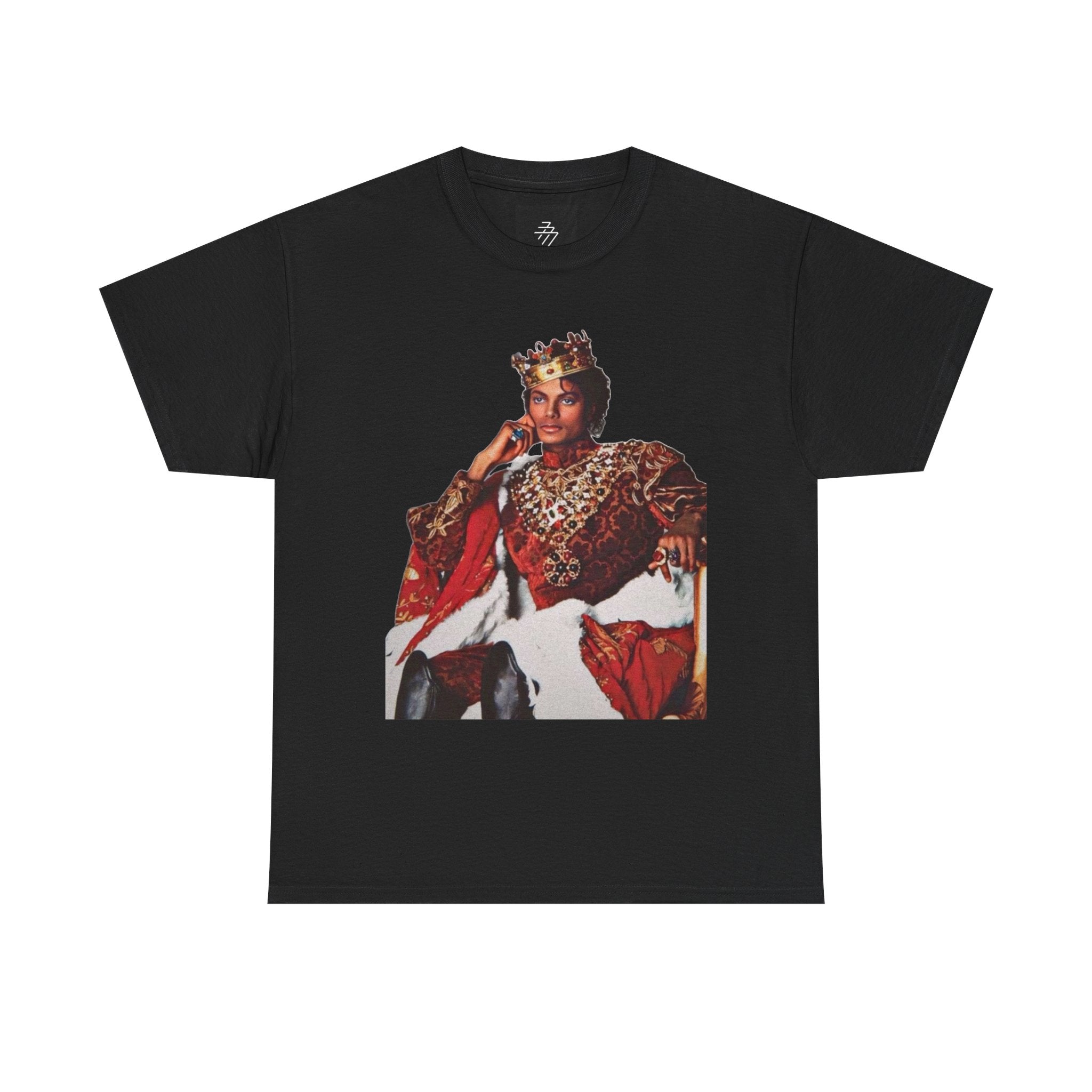 King Michael Jackson Graphic Tee — MJ Crowned Portrait & Rhinestone Monogram Back