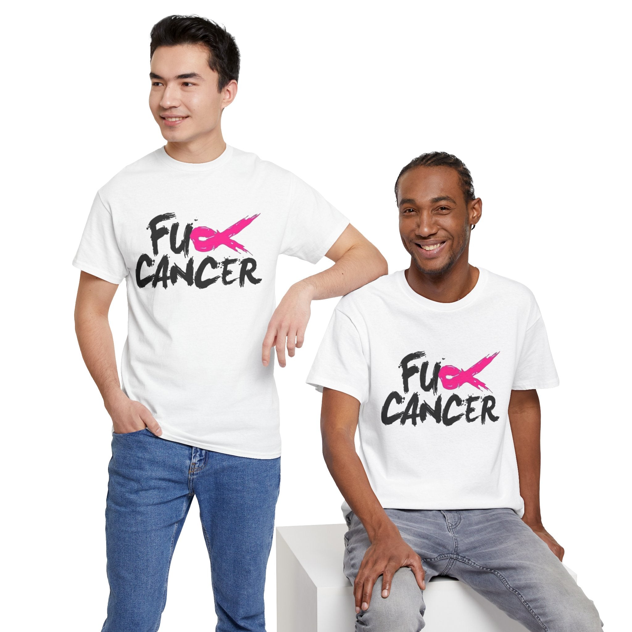 Fuck Cancer Bold Pink Ribbon Breast Cancer Awareness Tee
