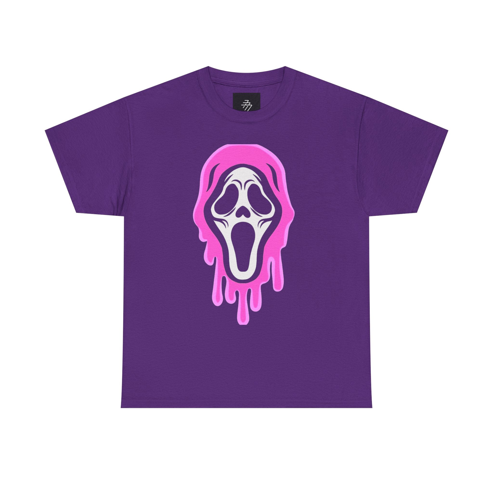 Melting Scream Mask T-Shirt | Pink Drip Horror Tee