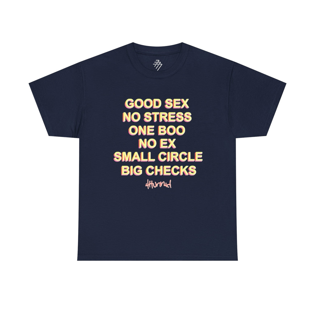 "Good Sex No Stress" Text Statement Graphic Tee