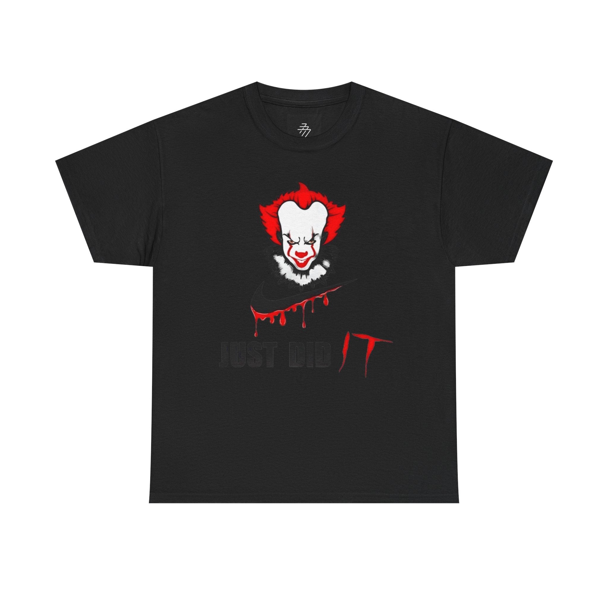 Clown Horror Face 'Just Did It' T-Shirt | Creepy Dripping Swoosh Tee
