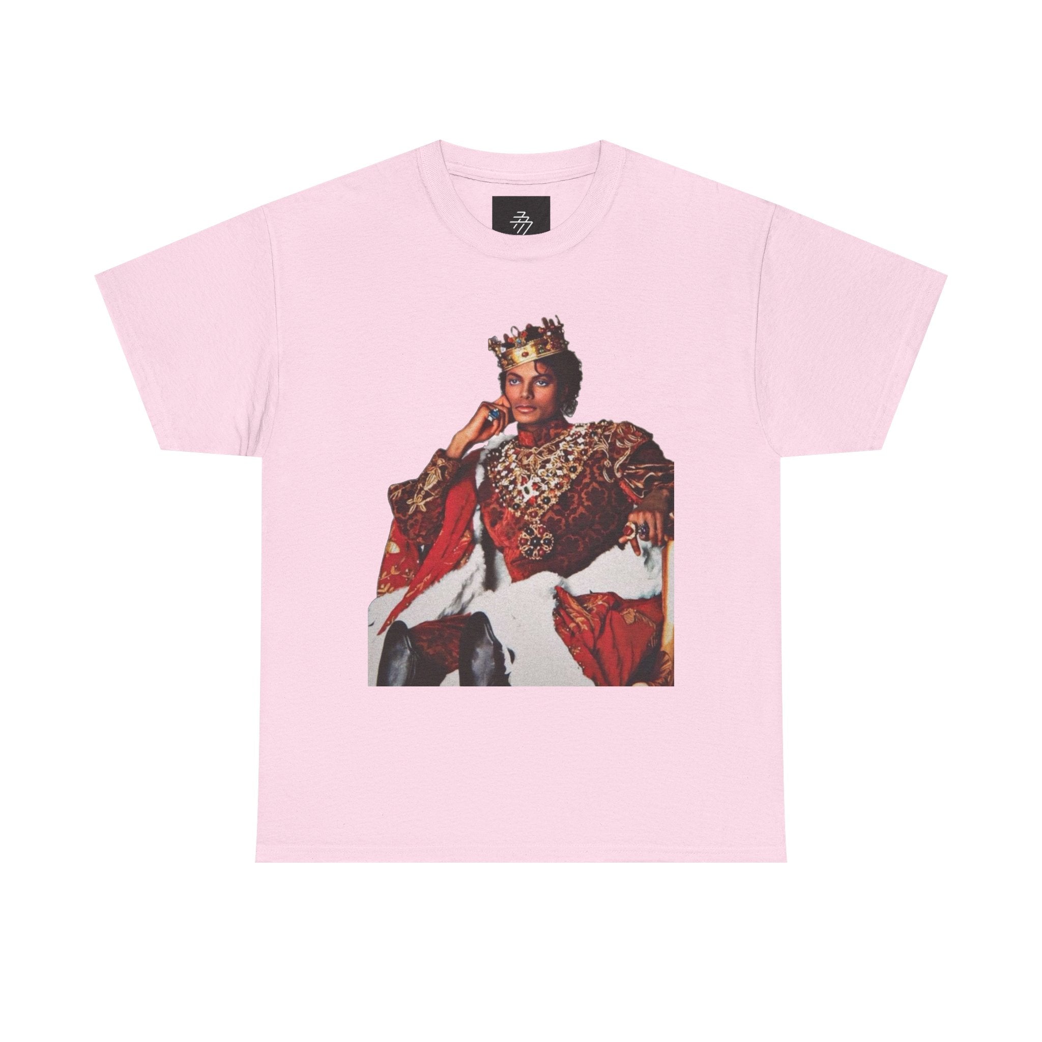 King Michael Jackson Graphic Tee — MJ Crowned Portrait & Rhinestone Monogram Back