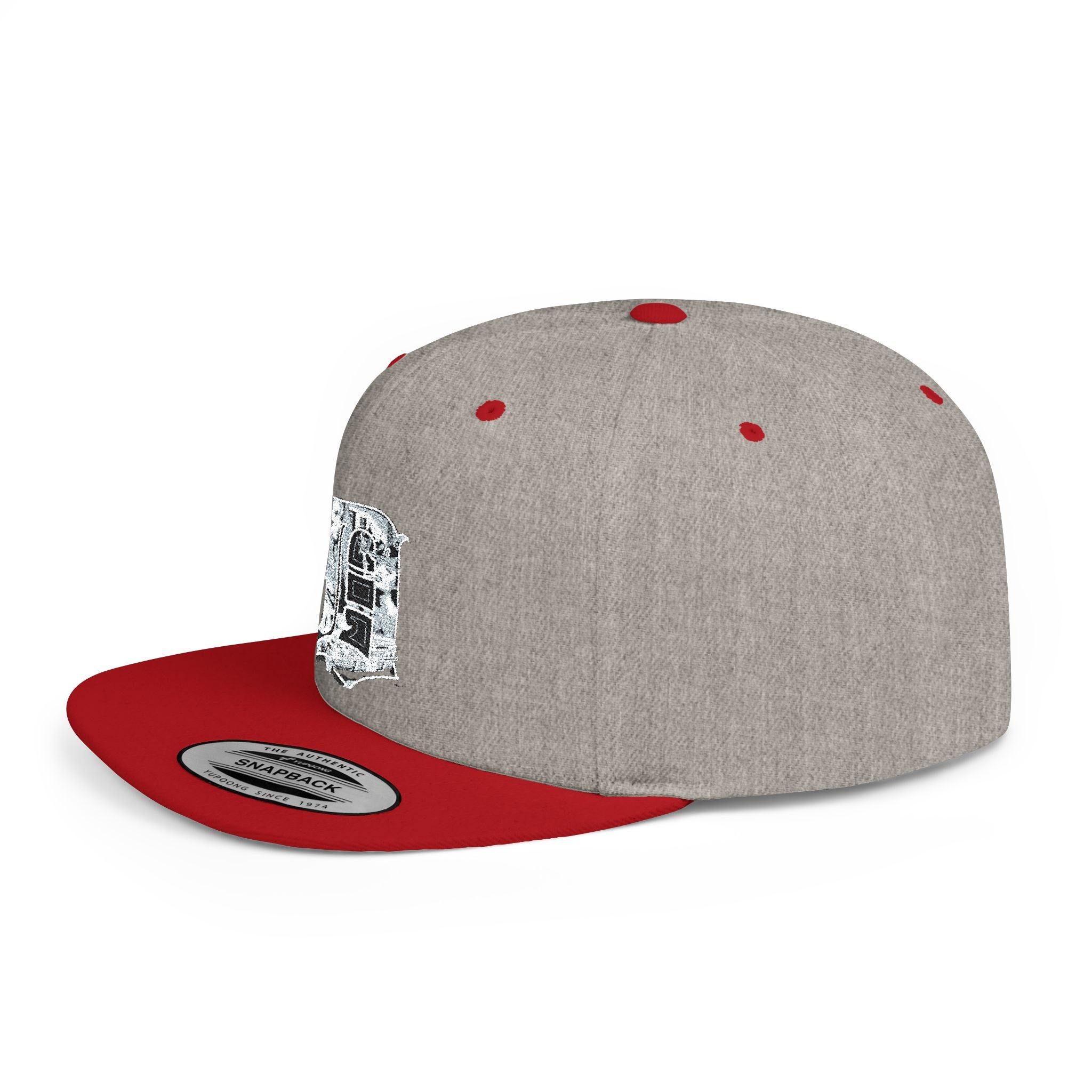 Detroit D Chrome Letter Flat Bill Snapback | Silver Letter D Hat