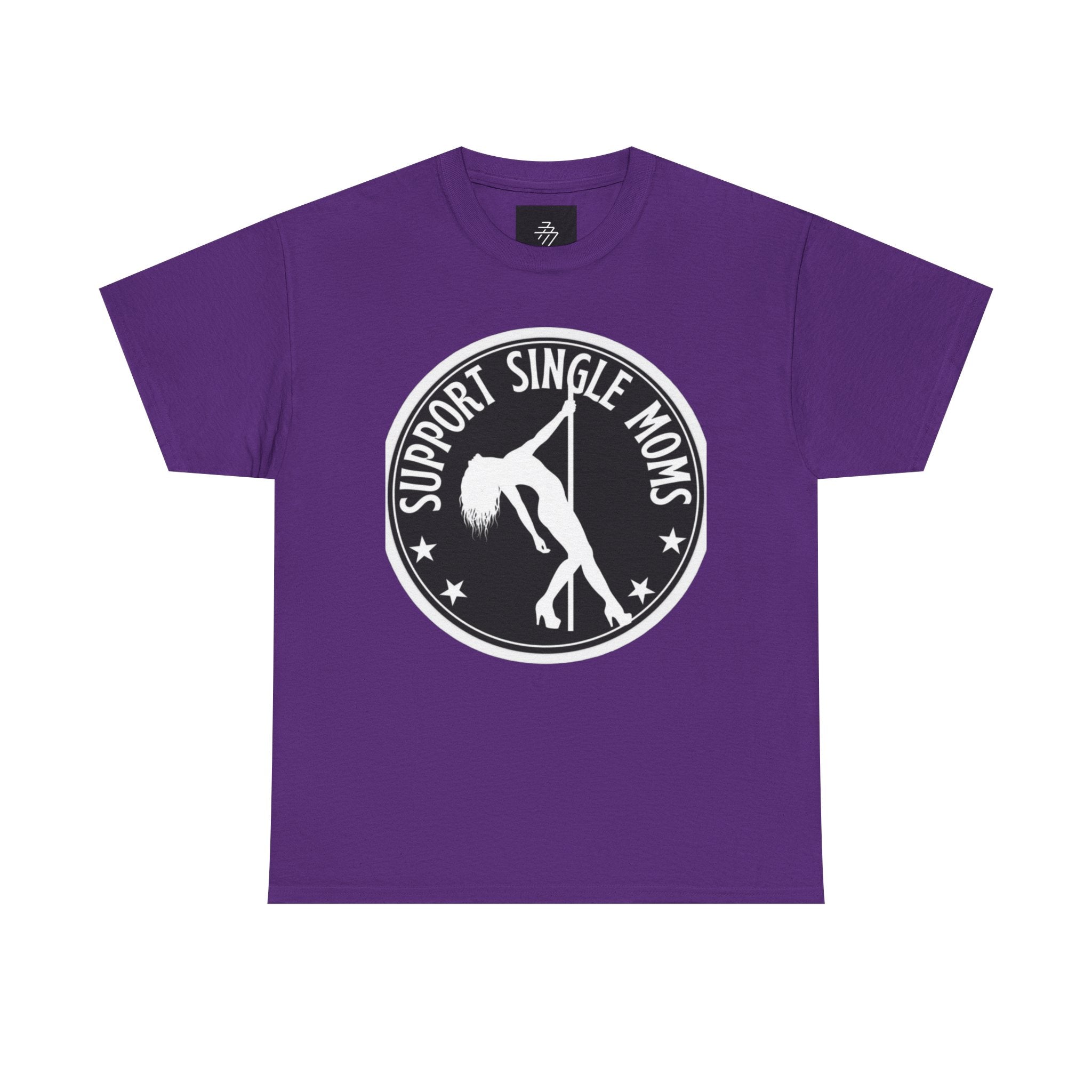 Support Single Moms Tee - Retro Pole Dancer Circle Logo T-Shirt