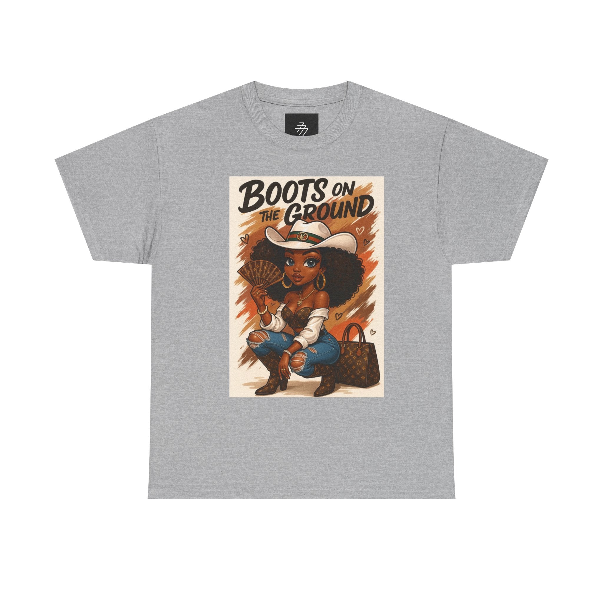 Boots on the Ground Graphic Tee — Afro Cowgirl Illustration