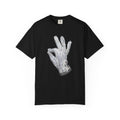 Sequined Glove Illustration T-Shirt | Signature Script Back