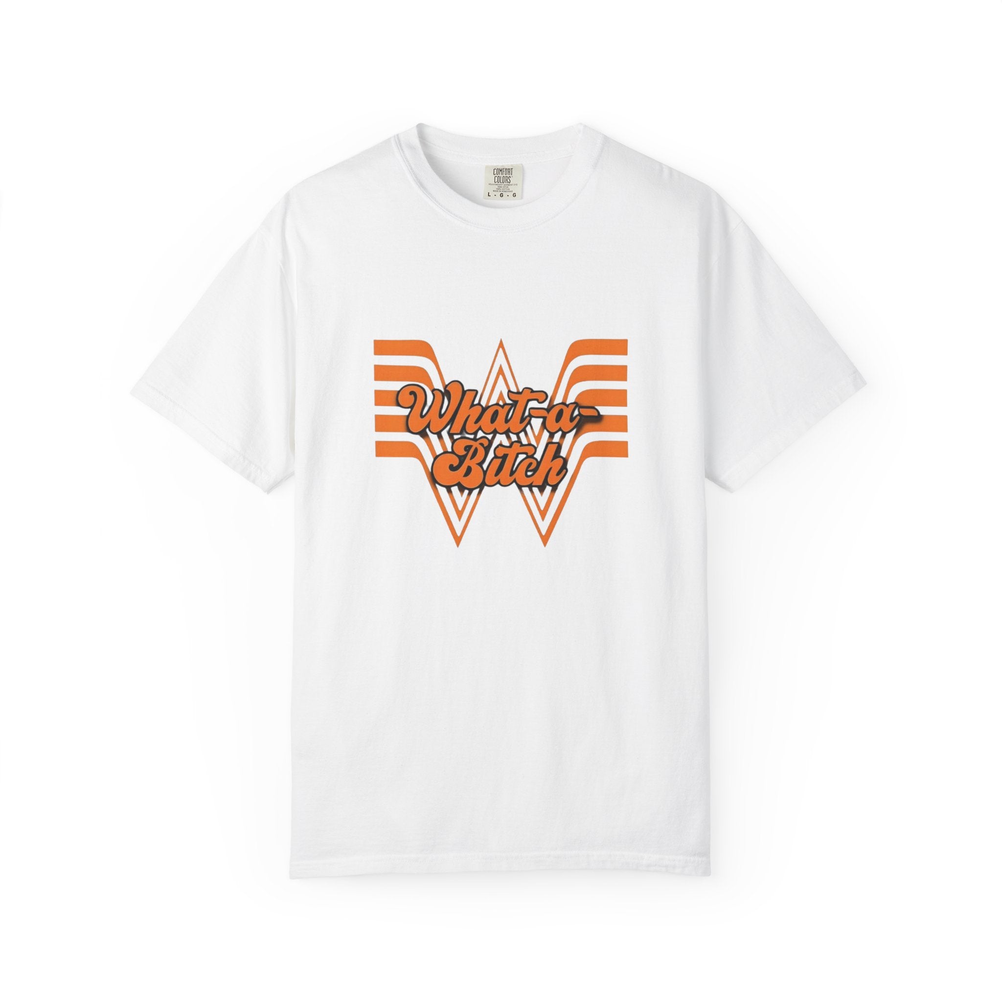 Retro Orange 'What a bitch' Graphic T-Shirt