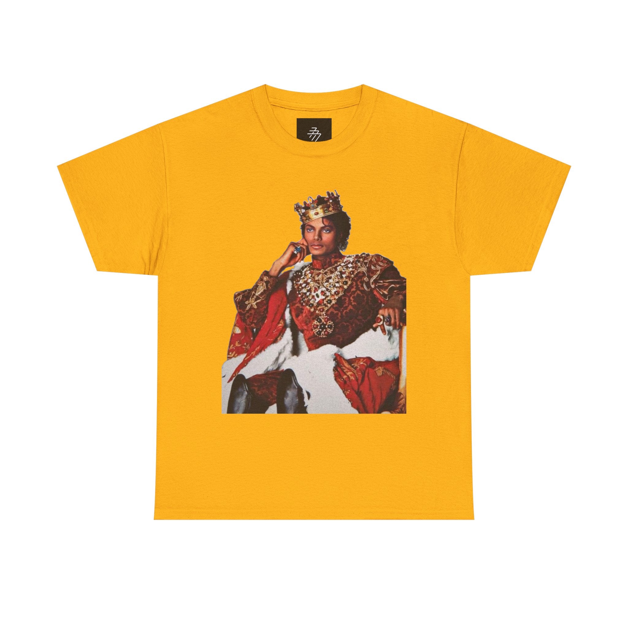 King Michael Jackson Graphic Tee — MJ Crowned Portrait & Rhinestone Monogram Back