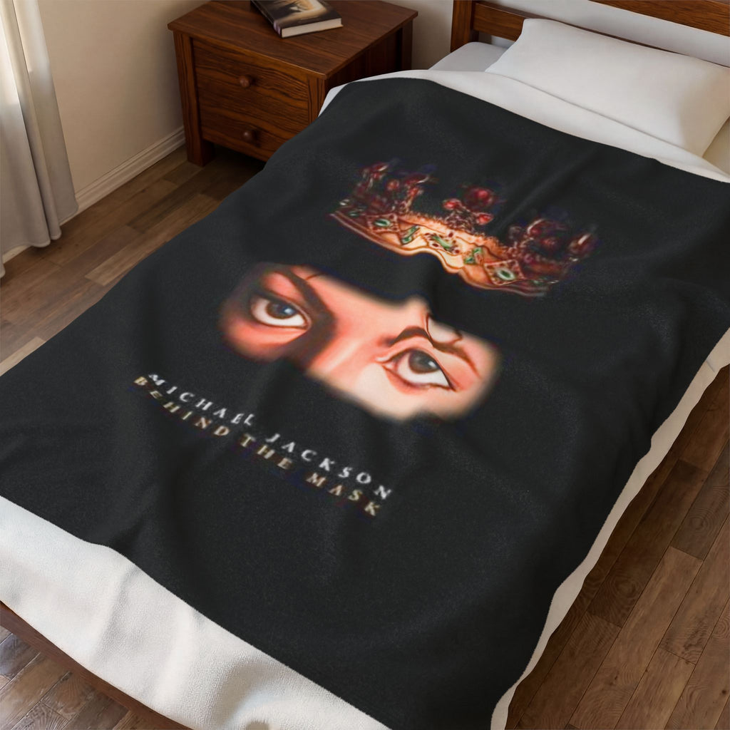 Crowned Eyes Portrait Blanket | Velveteen Plush Blanket