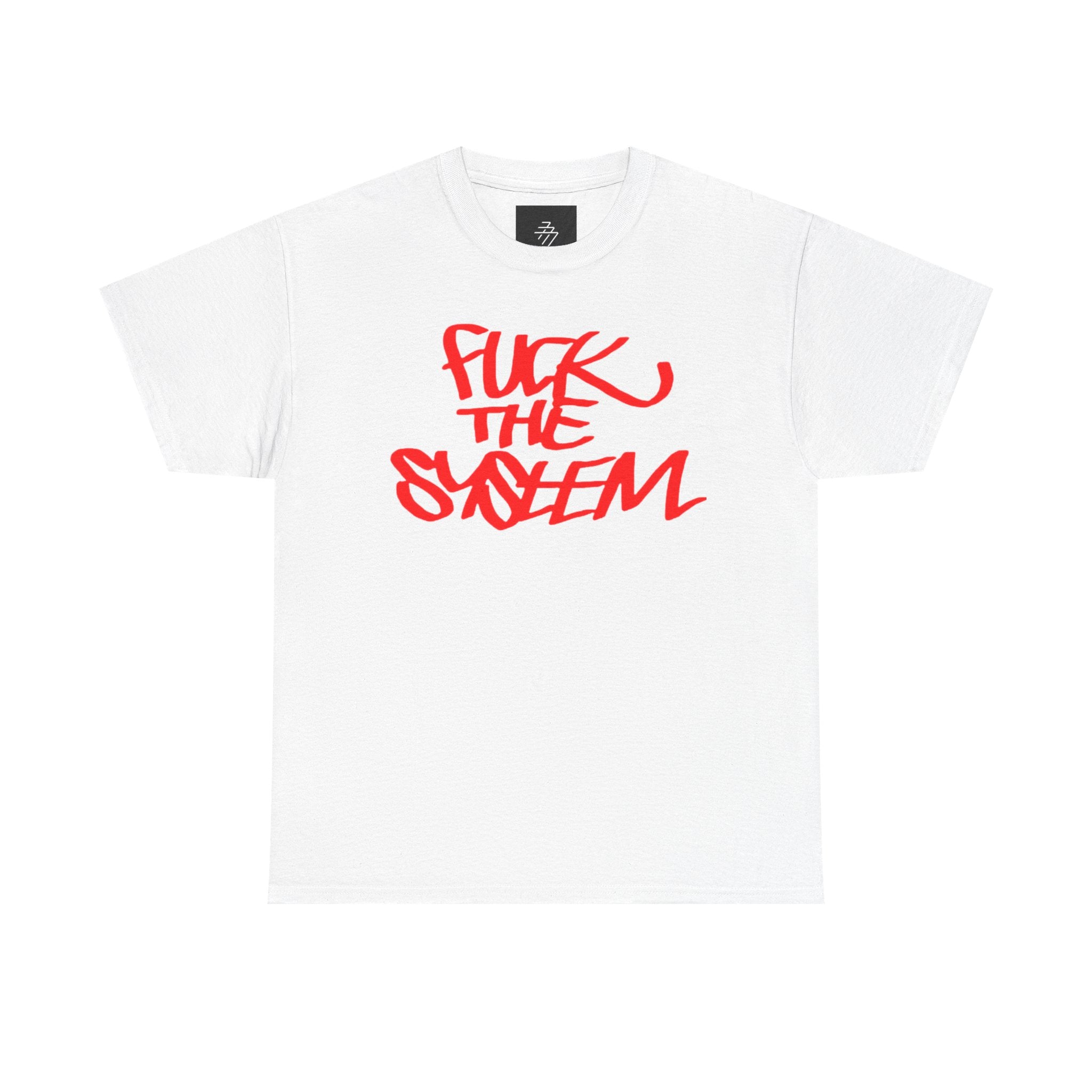 Fuck the System T-Shirt | Red Graffiti Protest Tee