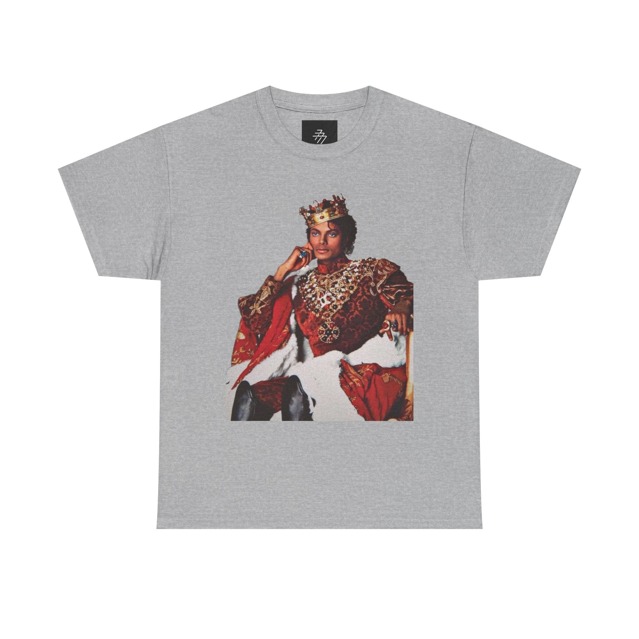 King Michael Jackson Graphic Tee — MJ Crowned Portrait & Rhinestone Monogram Back