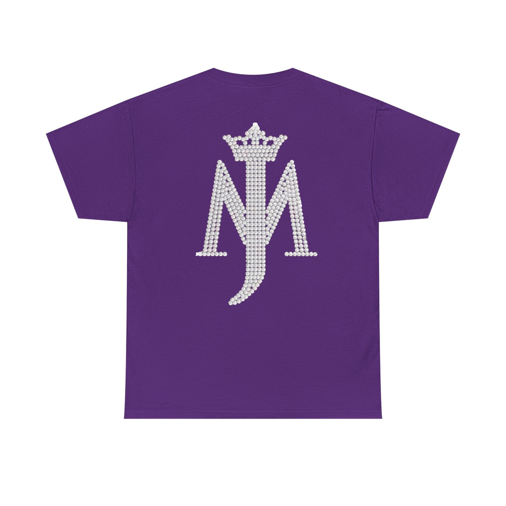 Rhinestone Crown Logo Tee — Vintage Pop Icon Portrait T-Shirt